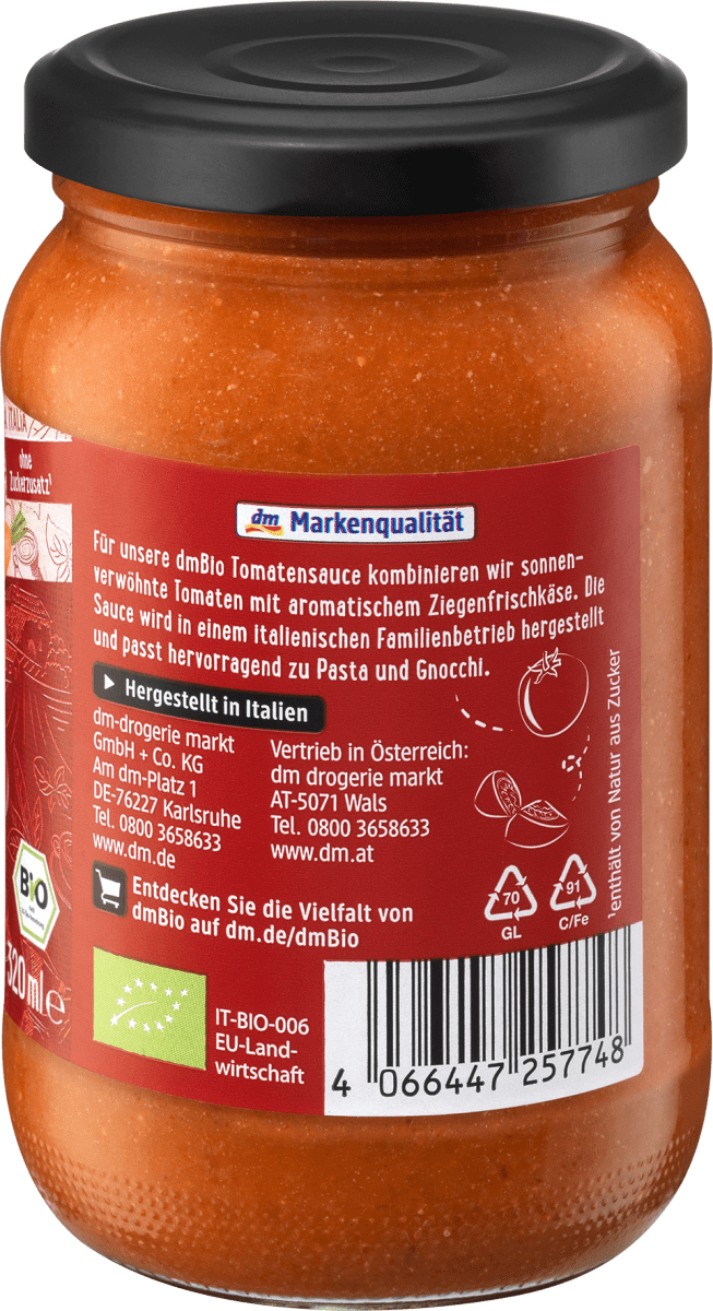 Tomatensoße, Ziegenfrischkäse, 340 g