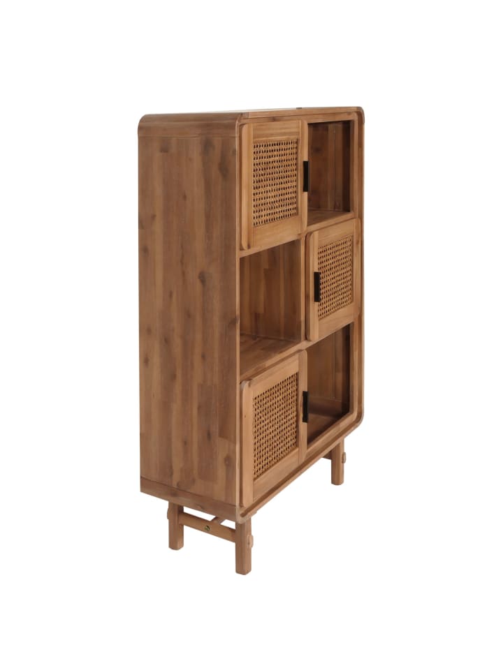 MCW Highboard M47 Staufächer, Rattan Akazie Massiv-Holz gebeizt günstig kaufen onesize