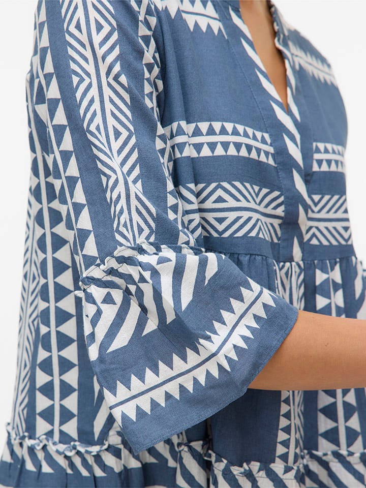 Vero Moda Kleid in Blau/ Weiß günstig kaufen