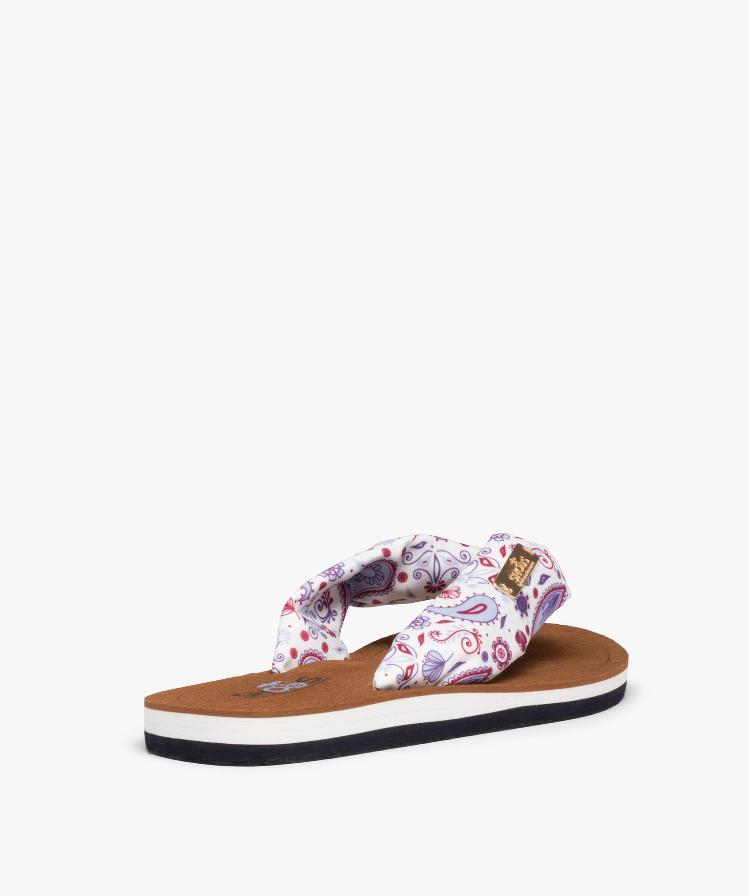 Tongs femme à brides en tissu imprimé – Shoes By LTDC blanc | GEMO