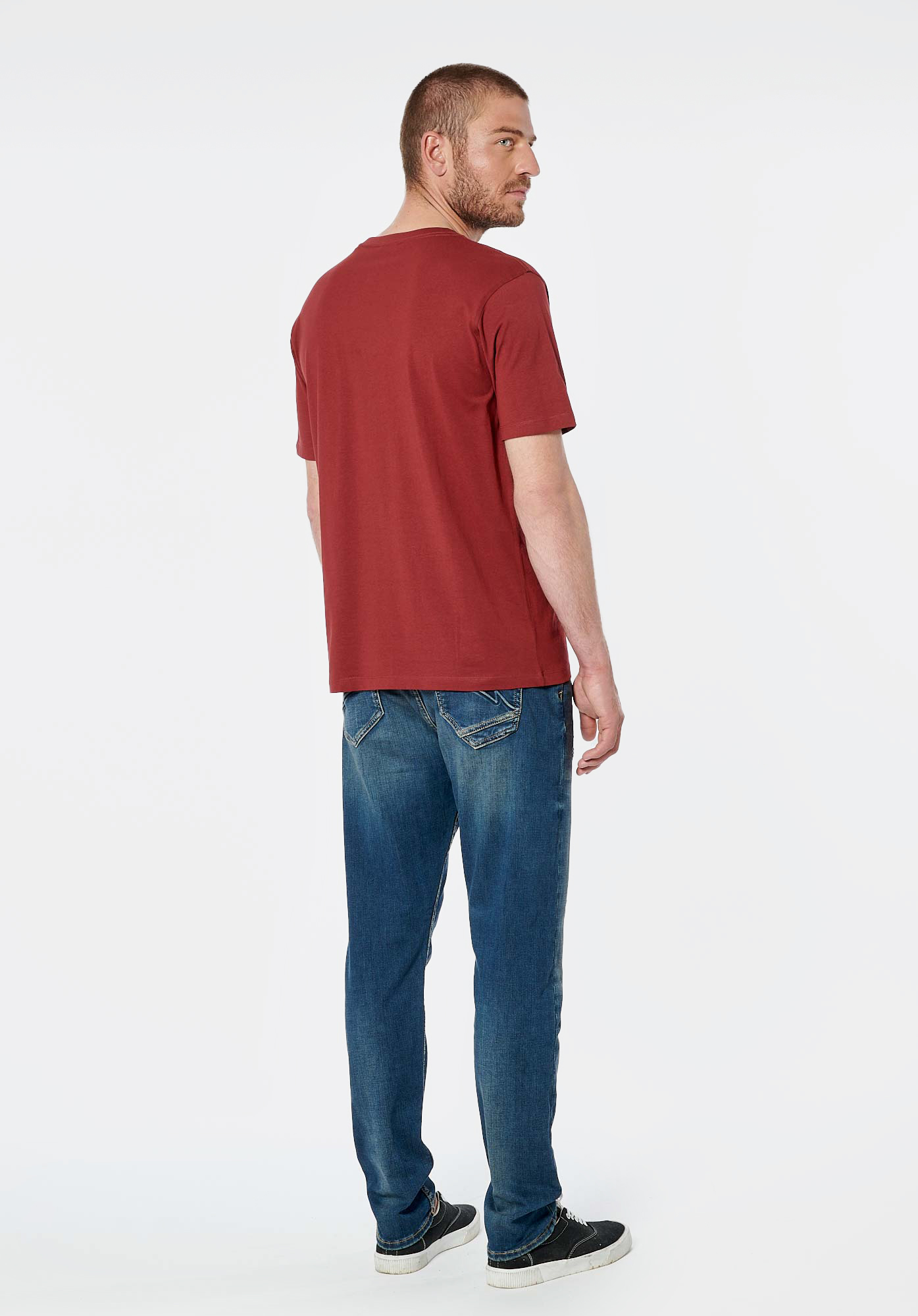 RIZZO  T-shirt bordeaux homme 100% coton