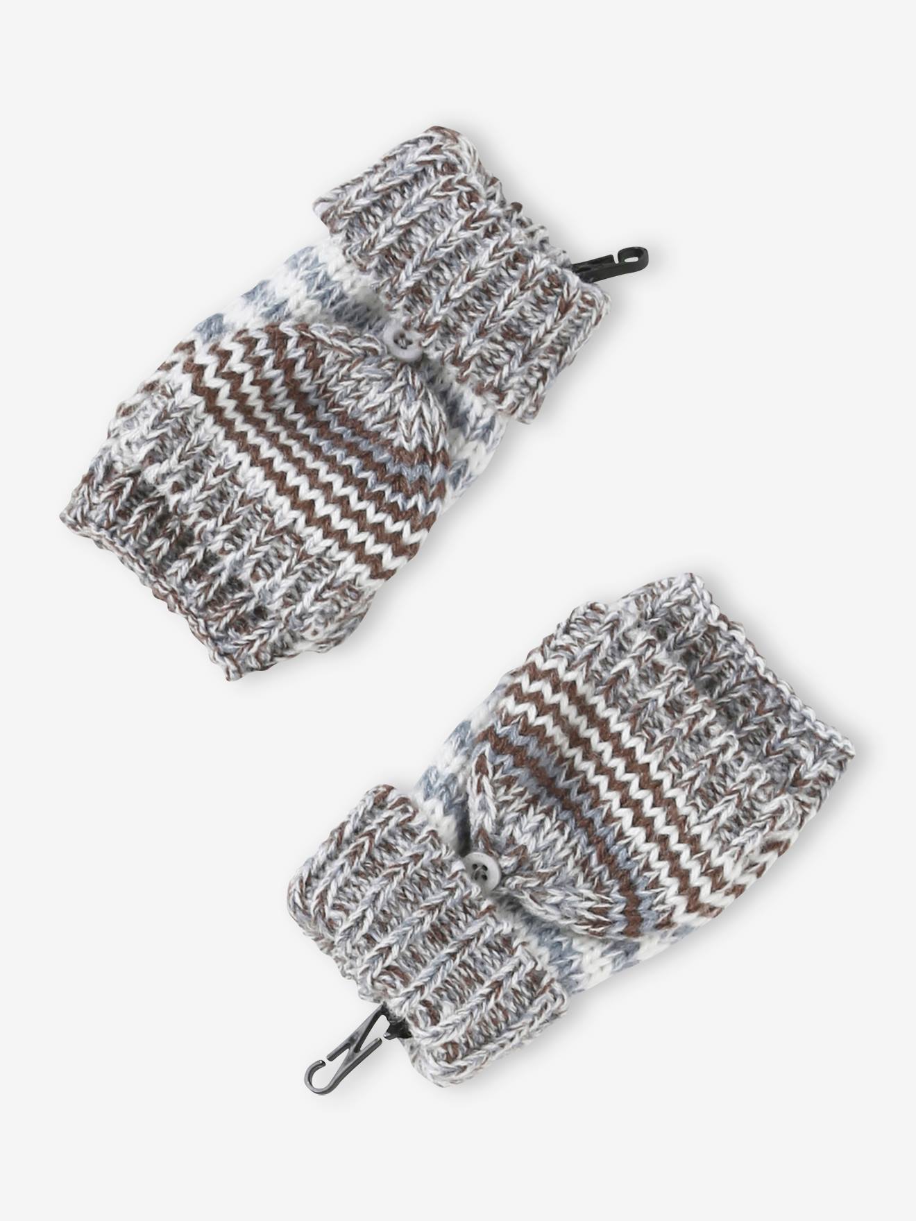 Vertbaudet Jungen-Set: Mütze, Rundschal & Handschuhe - schokolade
