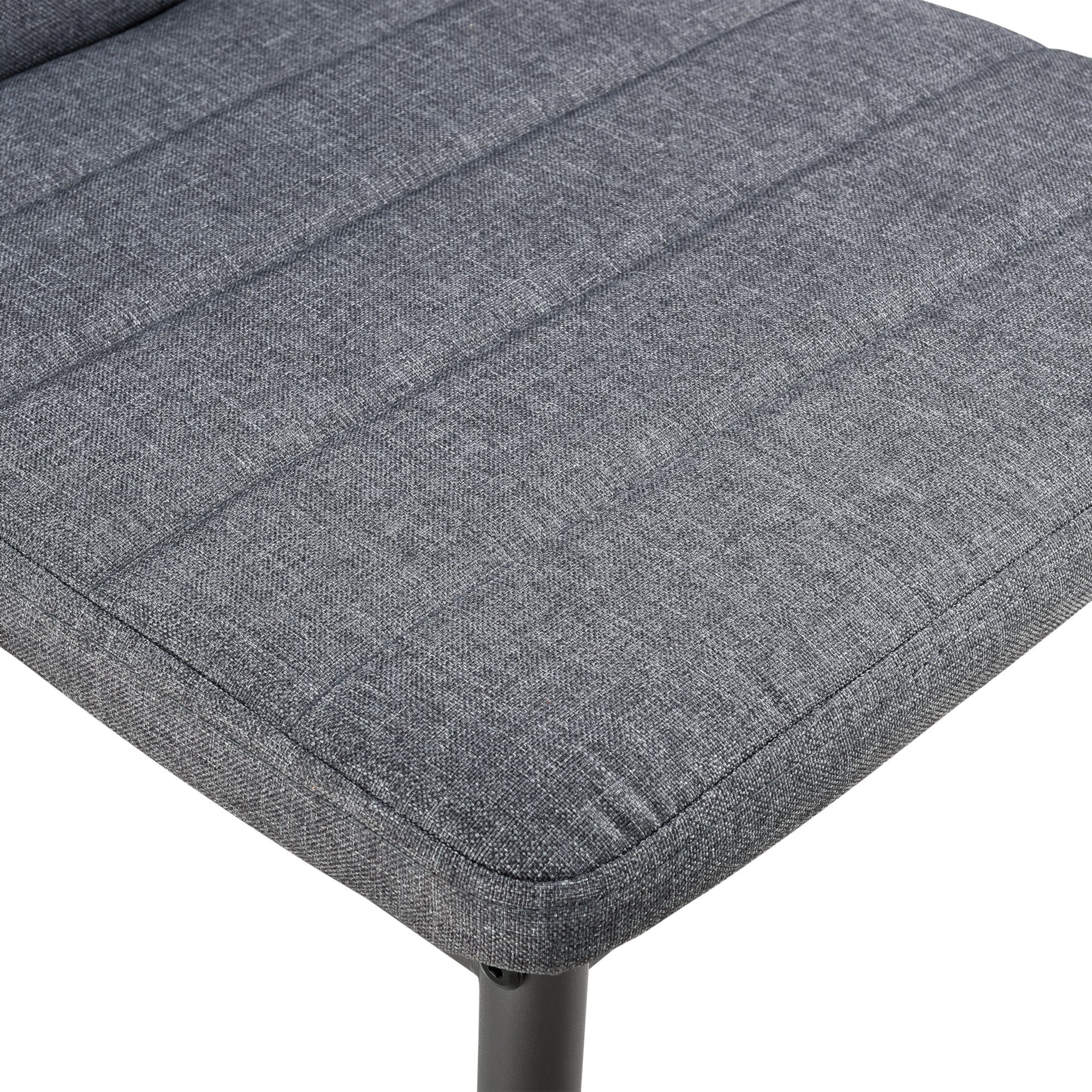 en.casa Hochlehner (Set, 2 St), Lidköping Polsterstuhl Küchenstuhl Textil grau
