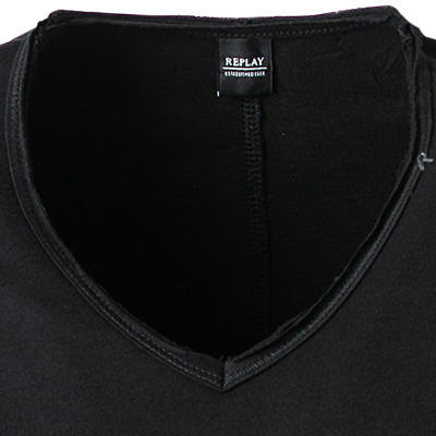 Replay, T-Shirt, Baumwolle, schwarz