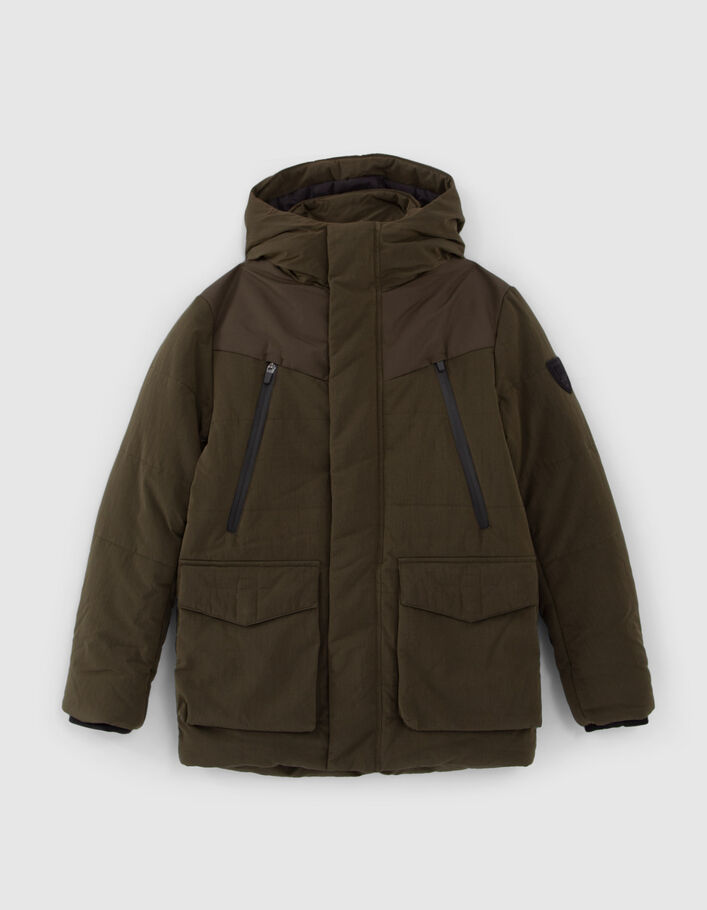 Parka kaki maxi zips waterproof garçon
