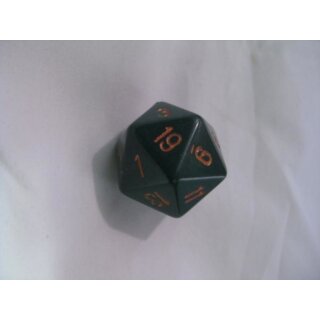 Opaque 34mm d20 Dusty Green/copper Dice