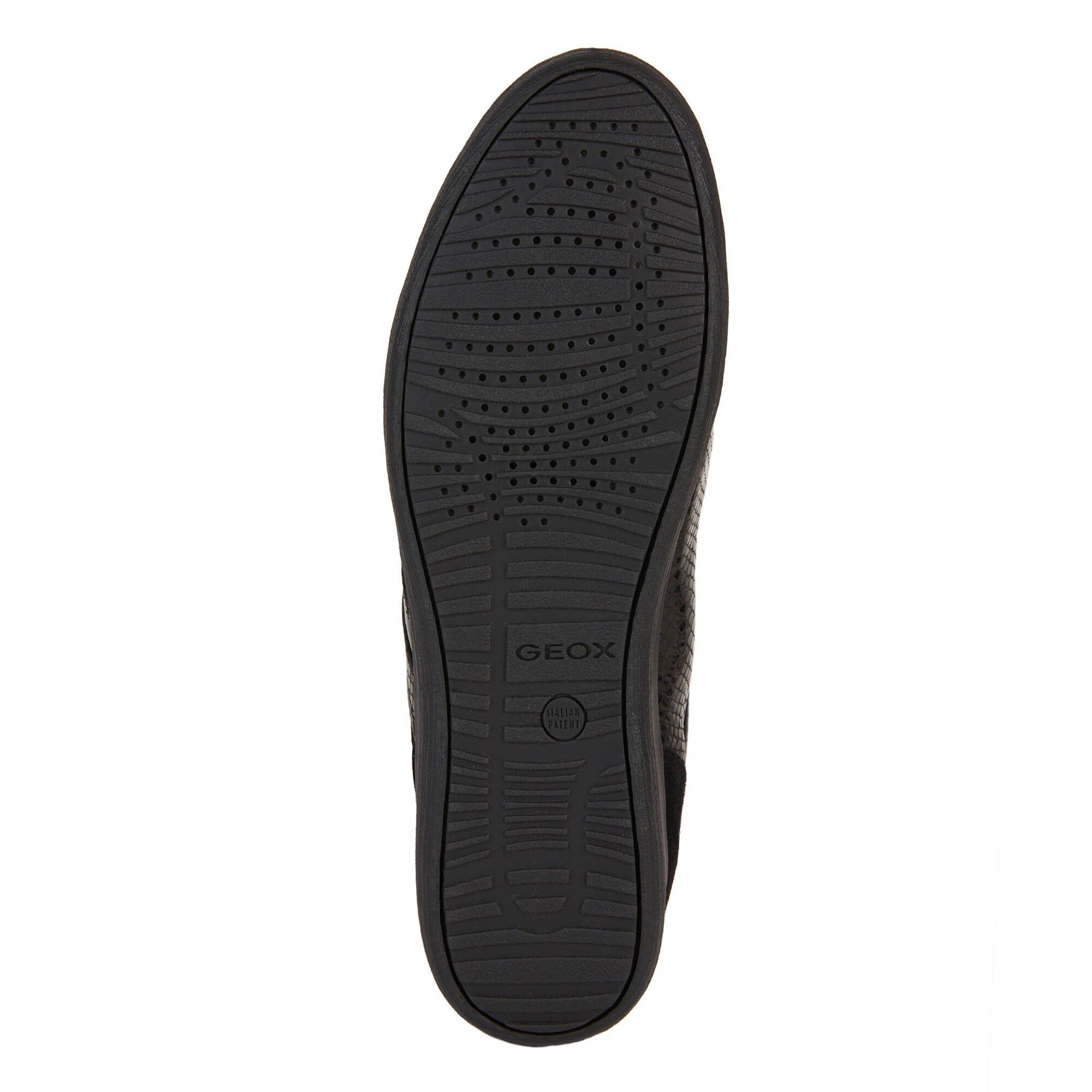 Baskets basses noir dessus cuir