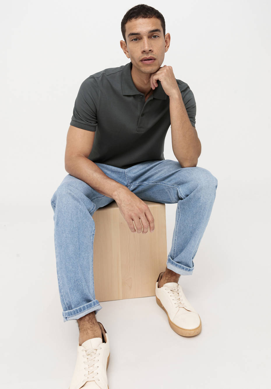 Poloshirt Zwirnjersey aus reiner Bio-Baumwolle