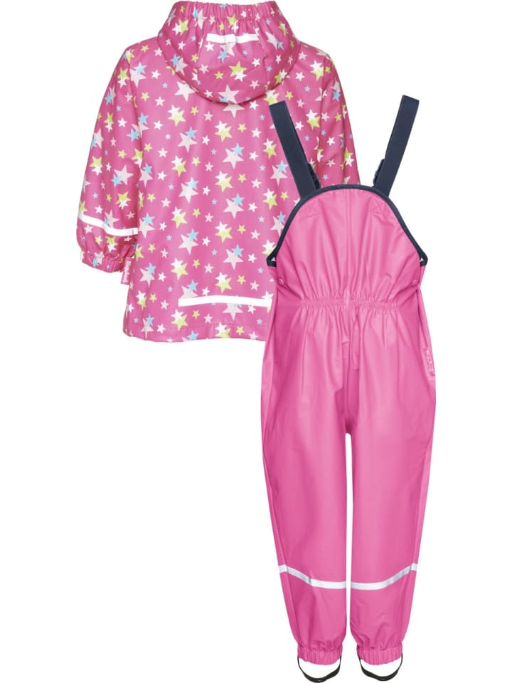 Playshoes Regen-Set Sterne allover in Pink günstig kaufen