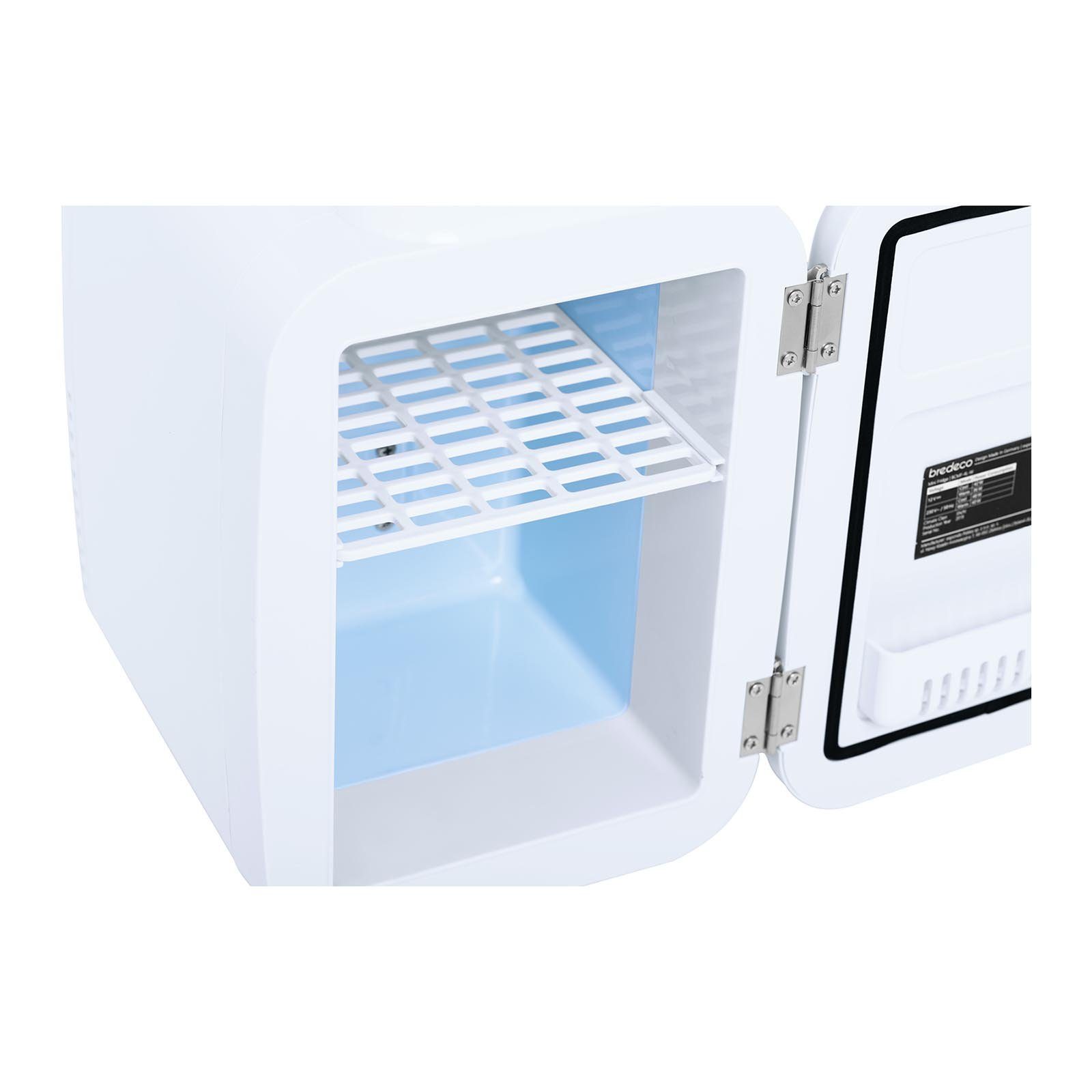 Bredeco Elektrische Kühlbox Mini Kühlschrank Tischkühlschrank Kühlschrank Mini 4 L weiß