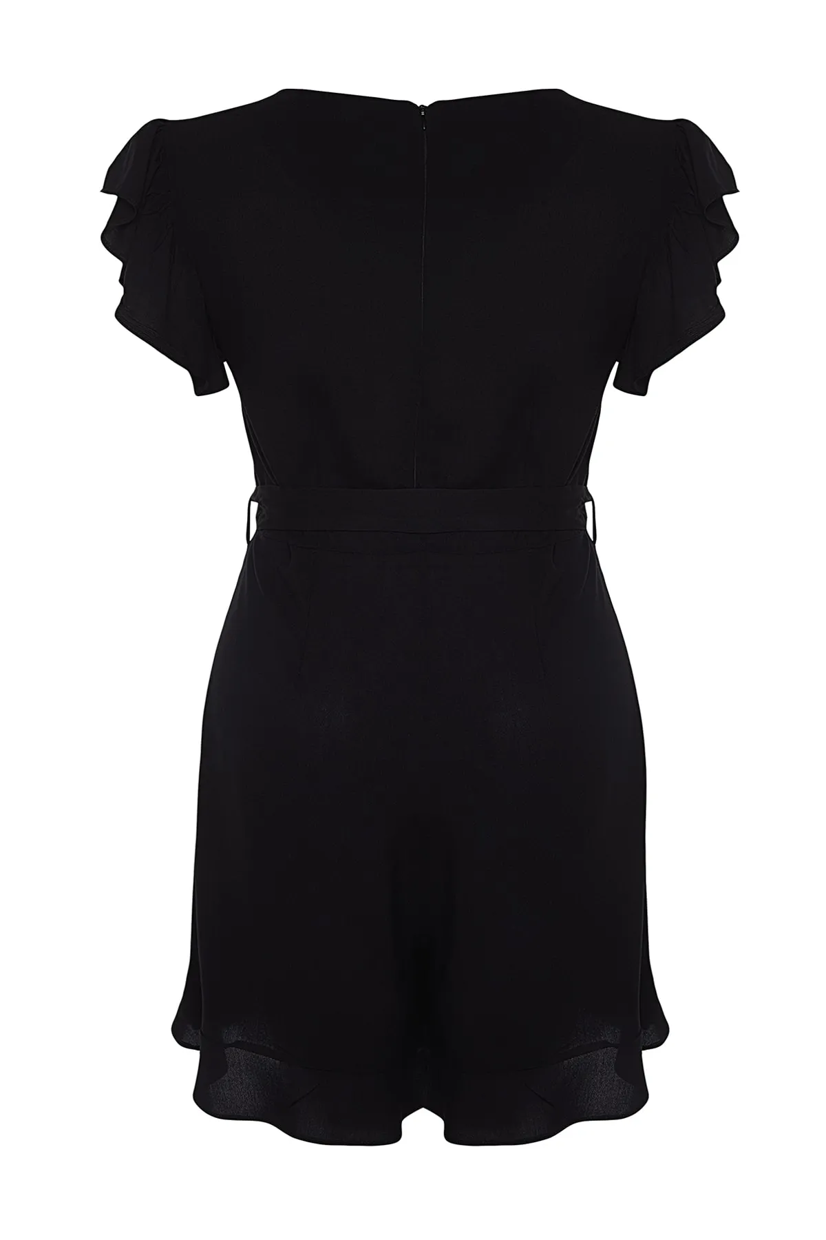 Trendyol Curve  Schwarzer gewebter Overall mit Gürtel TBSSS22TU0184