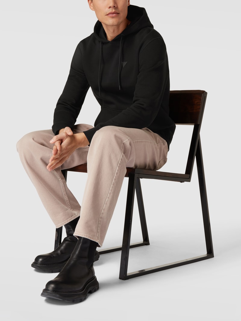 Hoodie mit Label-Detail Modell 'ALDWIN ' in schwarz