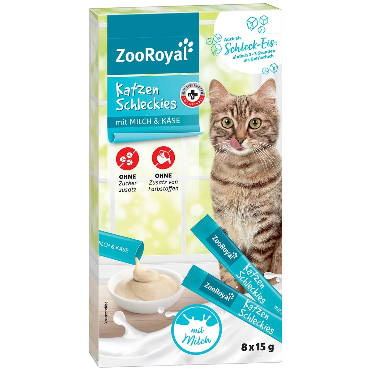 ZooRoyal Katzenschleckies mit Milch & Käse 8x15g
