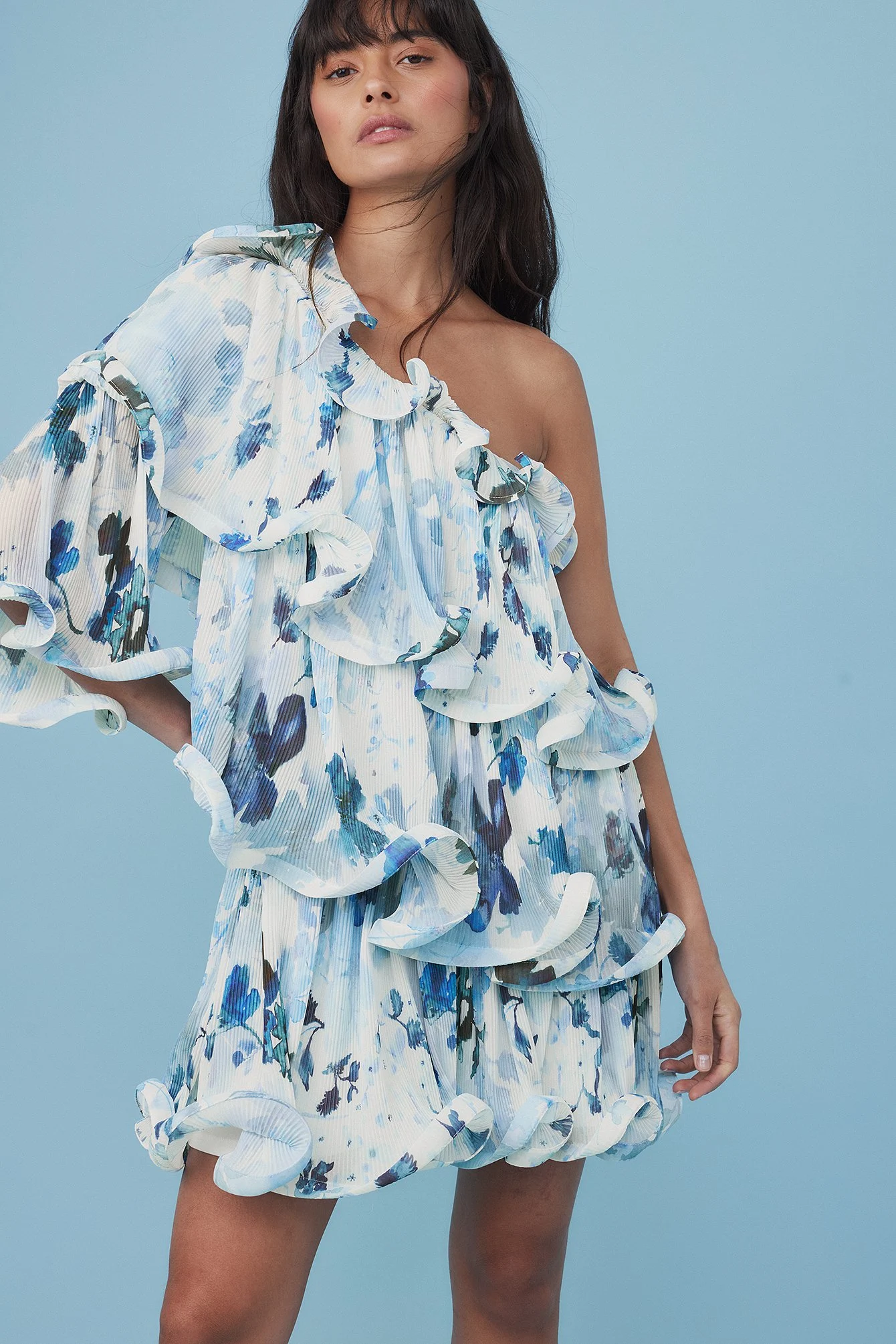 Structure Frills Mini Dress