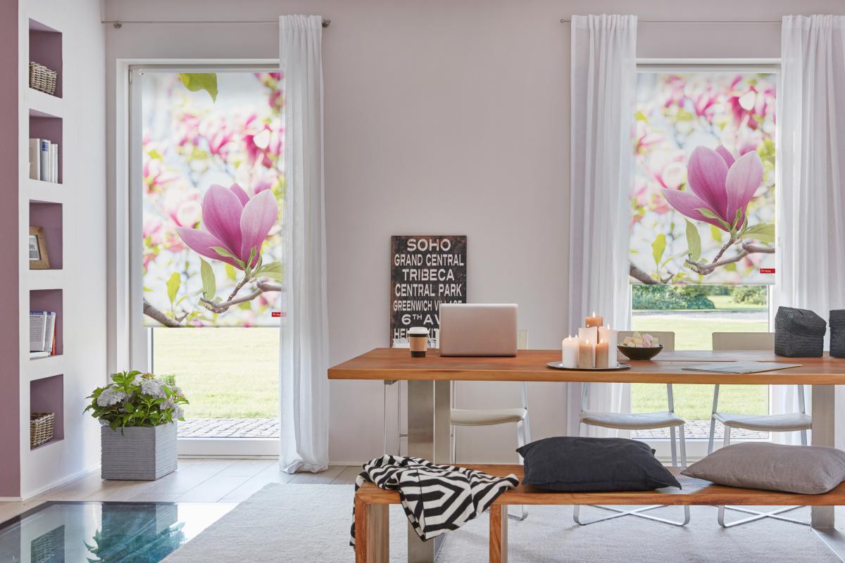 Lichtblick Rollo Klemmfix, ohne Bohren, blickdicht, Magnolie - Rosa, 120 x 150 cm (B x L)