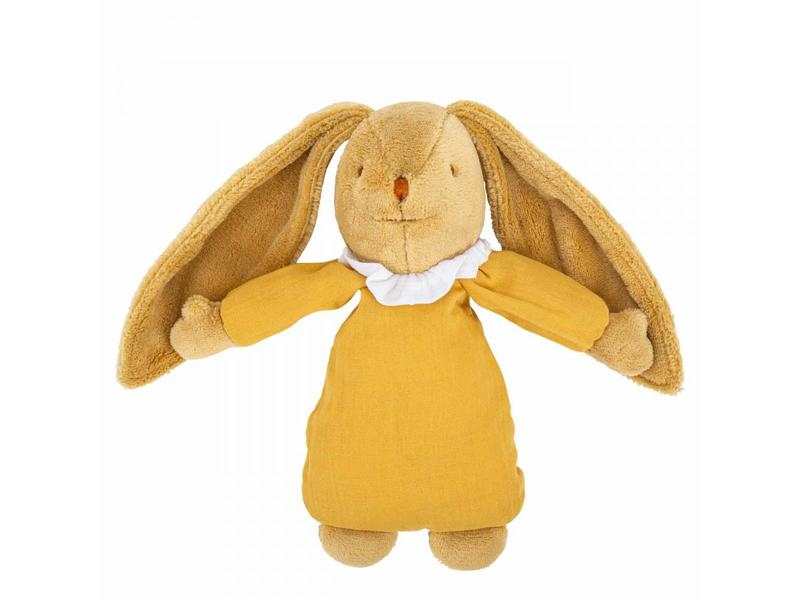 Lapin Doudou Musical - Coton Bio Curry 25Cm