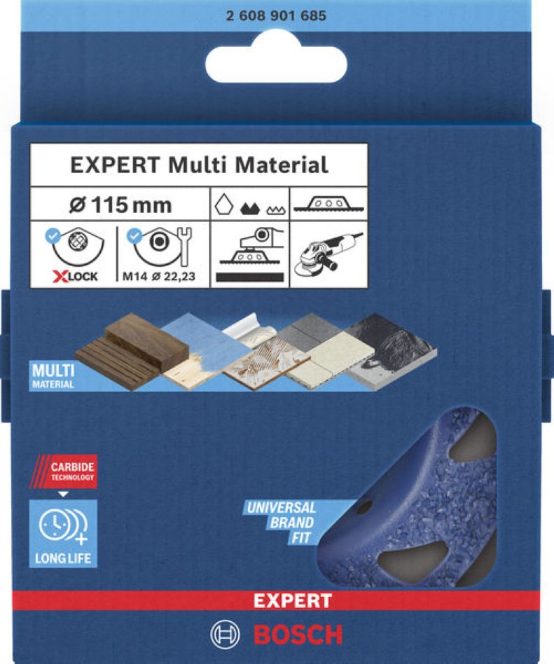 Bosch plavi pribor 2608901685 EXPERT Višenamjenska karbidna brusna glava srednja, X-Lock, 115 mm, 22,23 mm, ravna