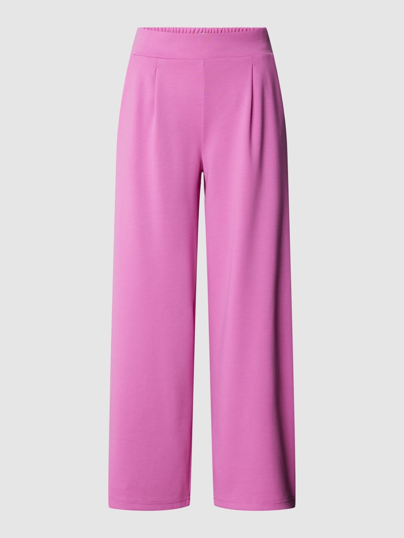 Stoffhose mit breitem elastischem Bund in pink