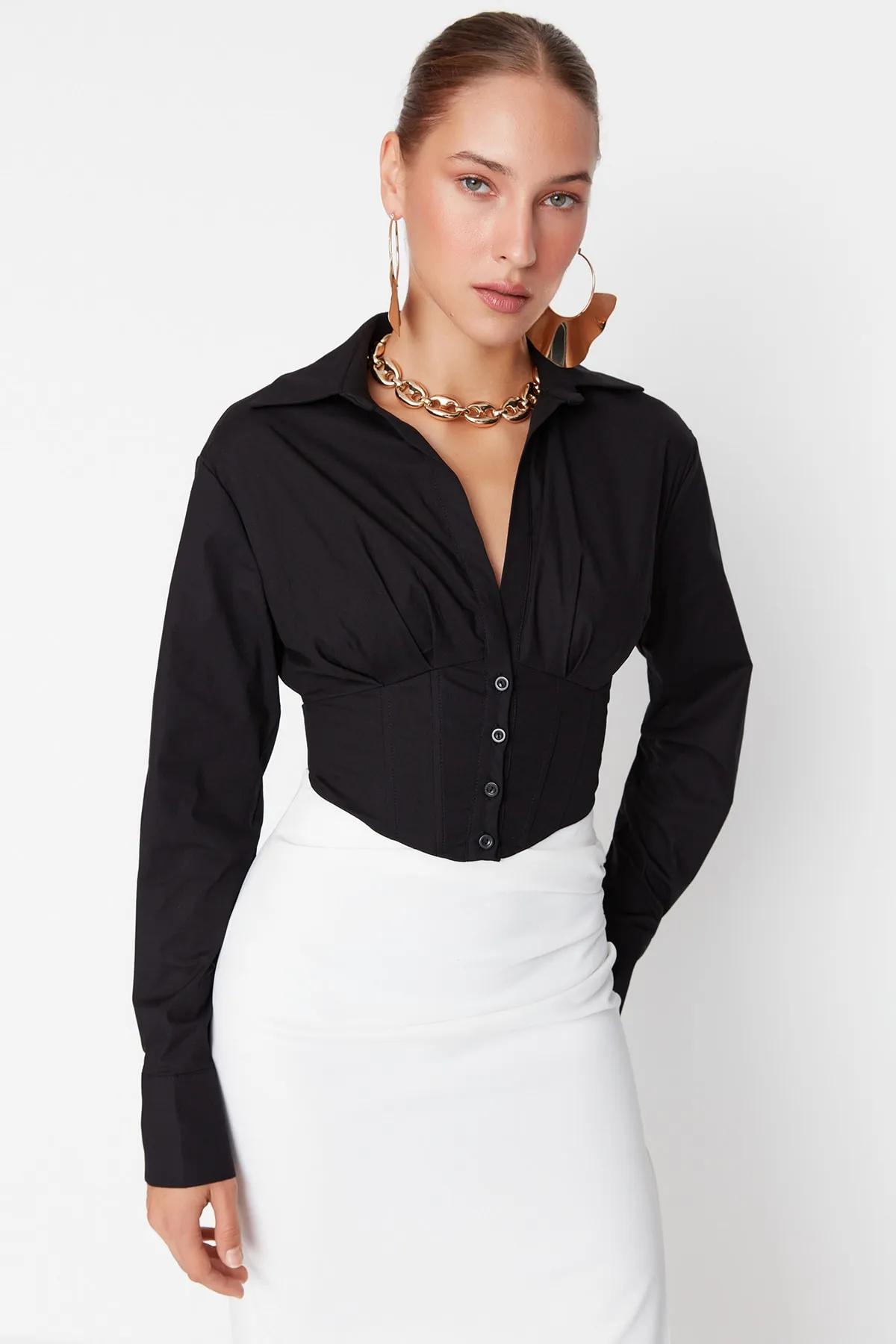 Trendyol Collection  Hemd - Schwarz - Figurbetont