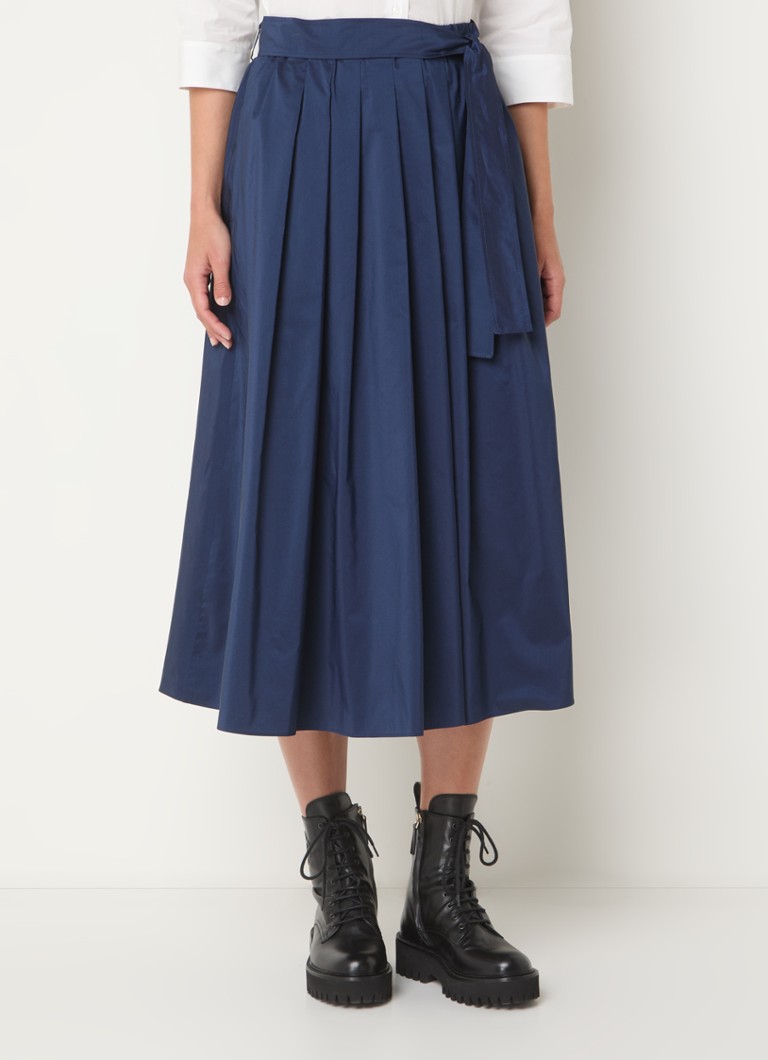 Gonna midi plissettata con cintura in vita di MaxMara Zarda