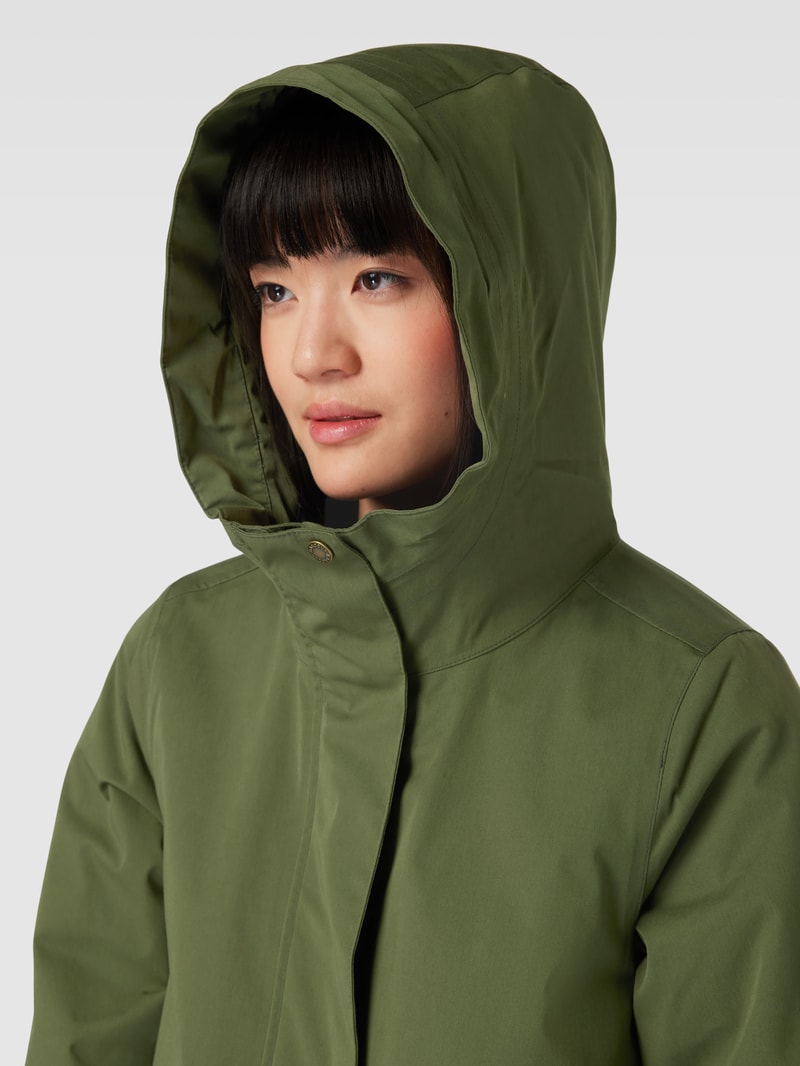 Jacke mit Kapuze Modell 'BOWLEES' in olivgrün