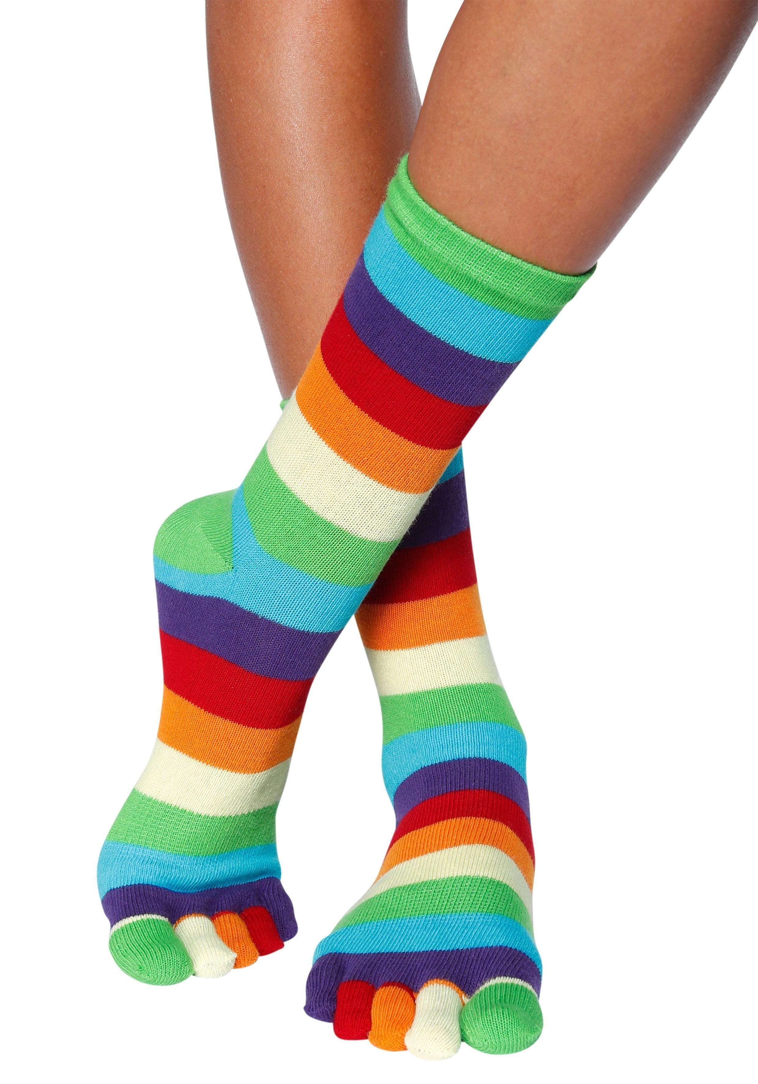 H.I.S Zehensocken im Streifenmuster weich und atmungsaktiv