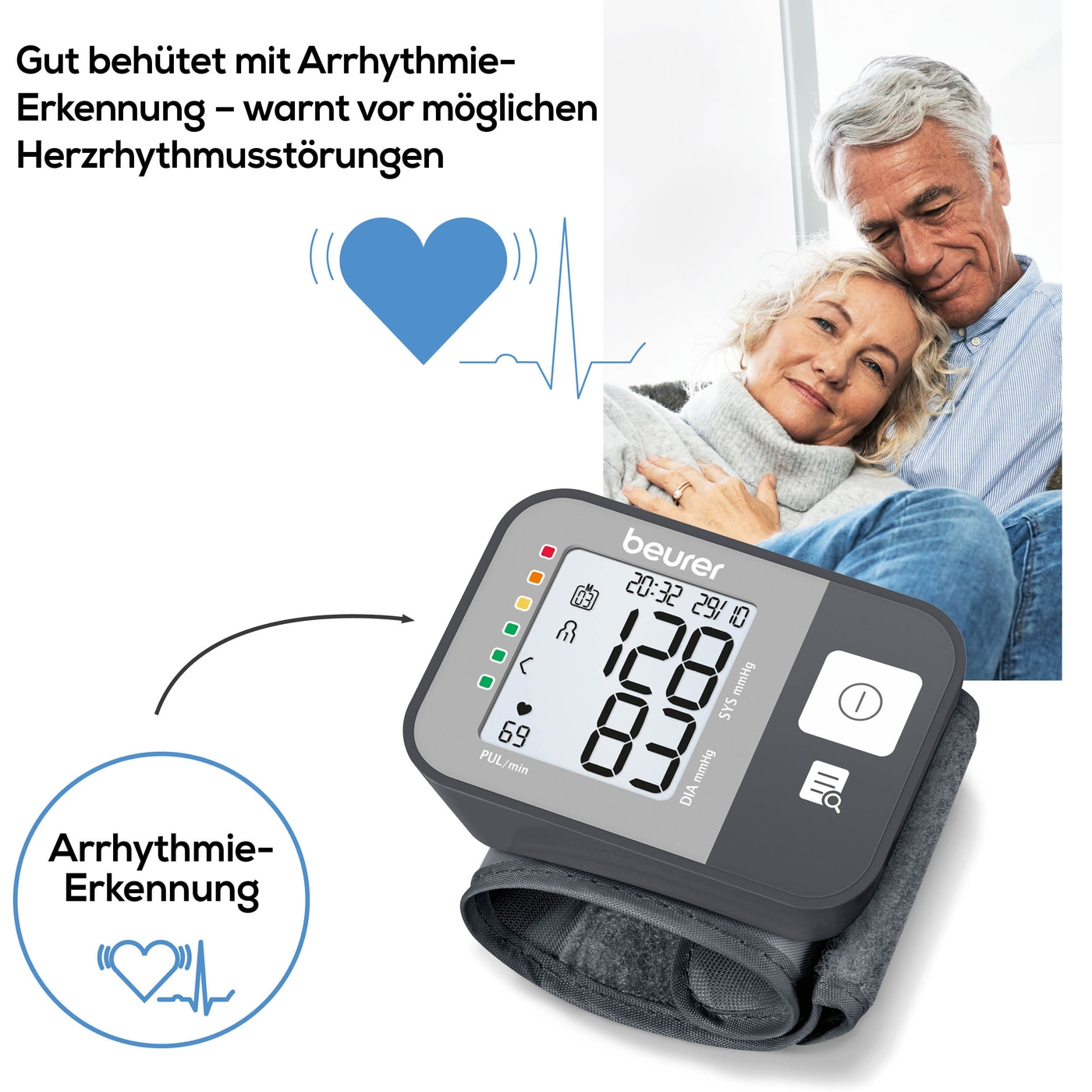 Beurer Handgelenk-Blutdruckmessgerät BC 27-Handgelenk-Blutdruckmessgerät mit Ø-Berechung von 7 Tagen