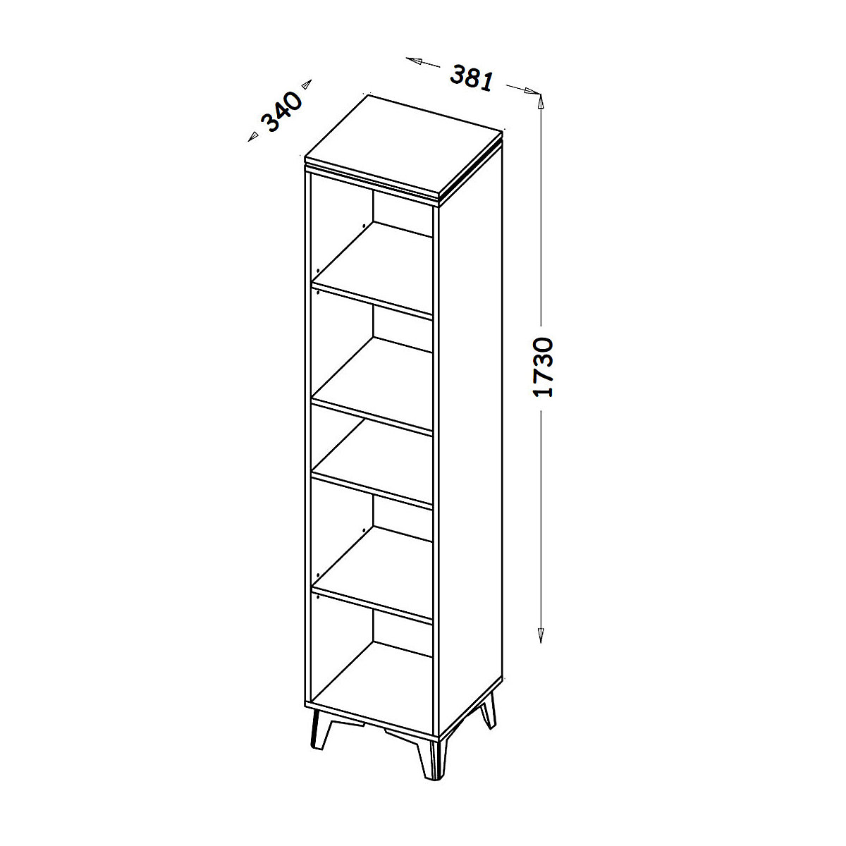 Bücherregal Regal Gapi 38cm Farbe wählbar