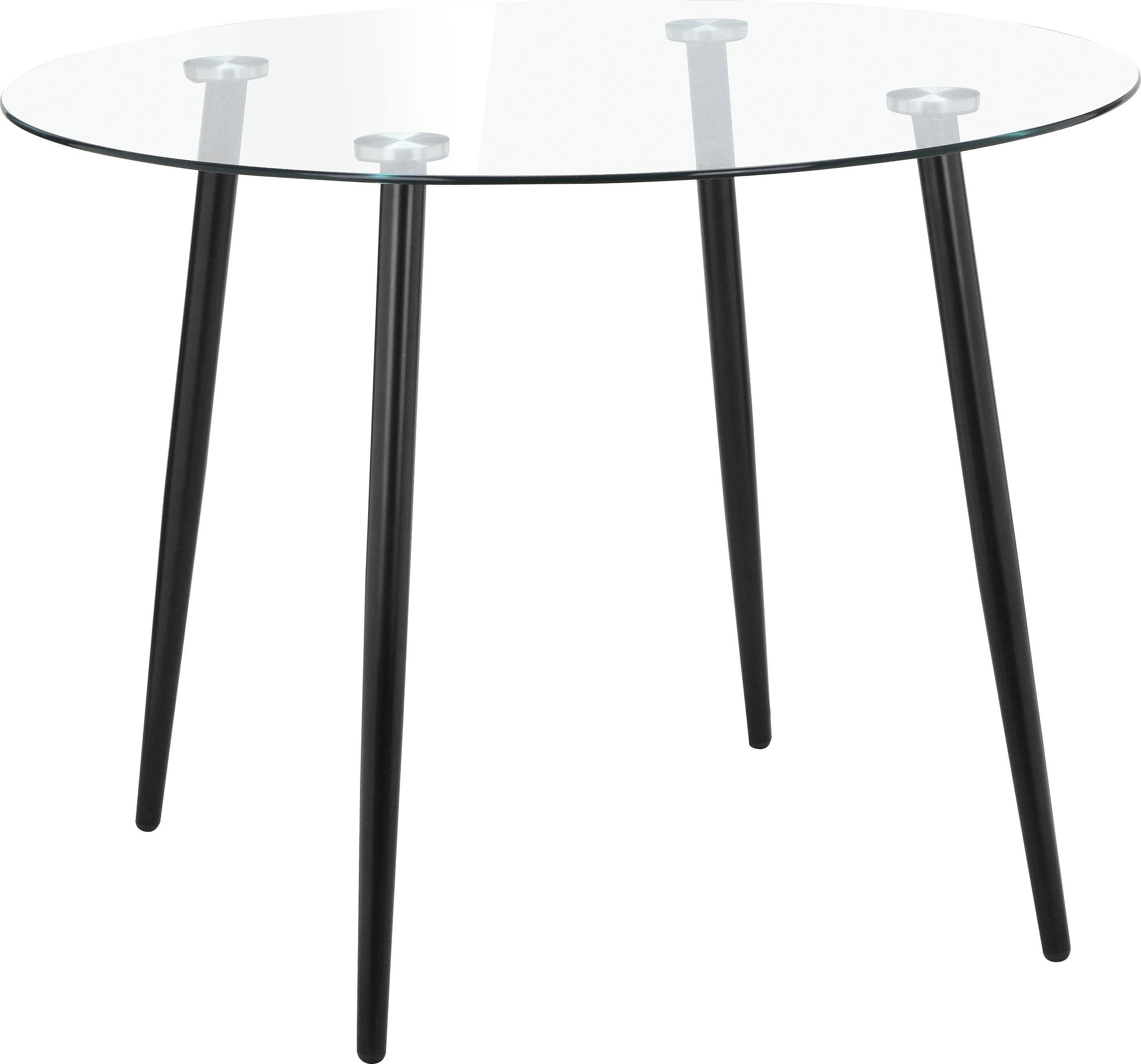 INOSIGN Essgruppe Darcel/Danny, (Set, 5-tlg), Freischwinger Esszimmerstuhl, Tisch mit festmontierter Platte
