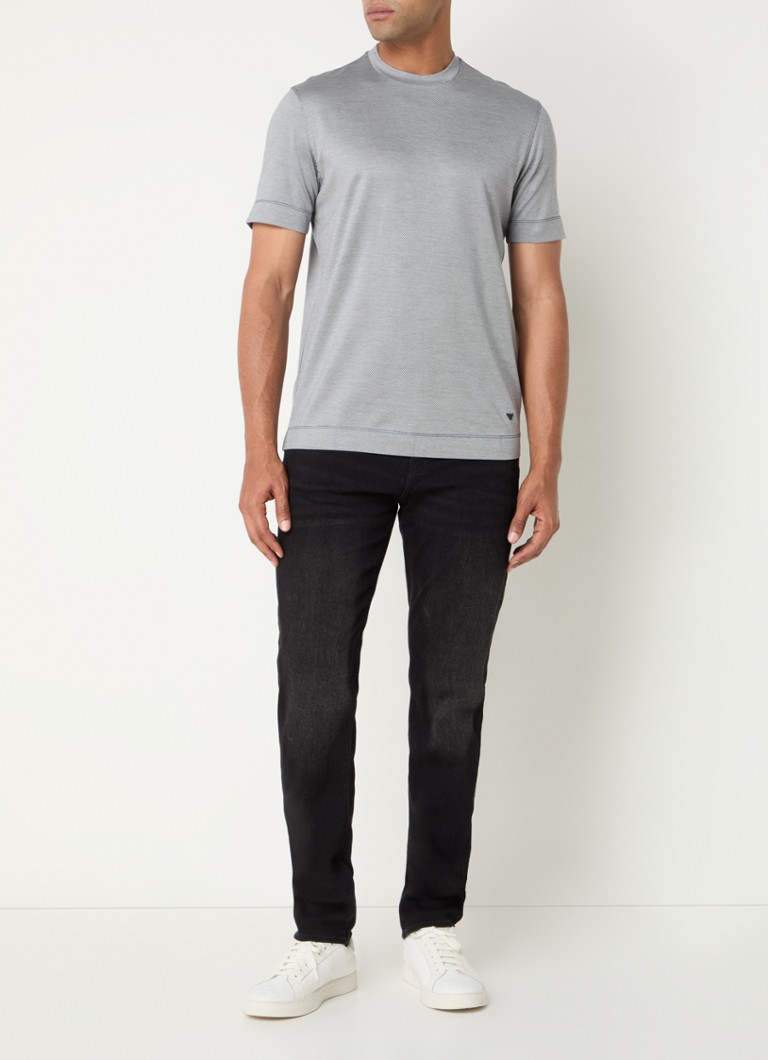Tricou Emporio Armani din amestec de lyocell cu logo