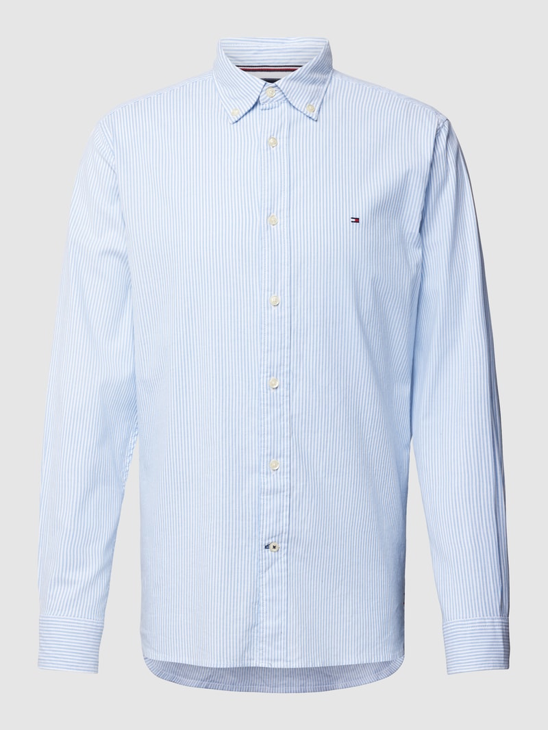 Regular Fit Freizeithemd mit Streifenmuster Modell 'CORE' in hellblau