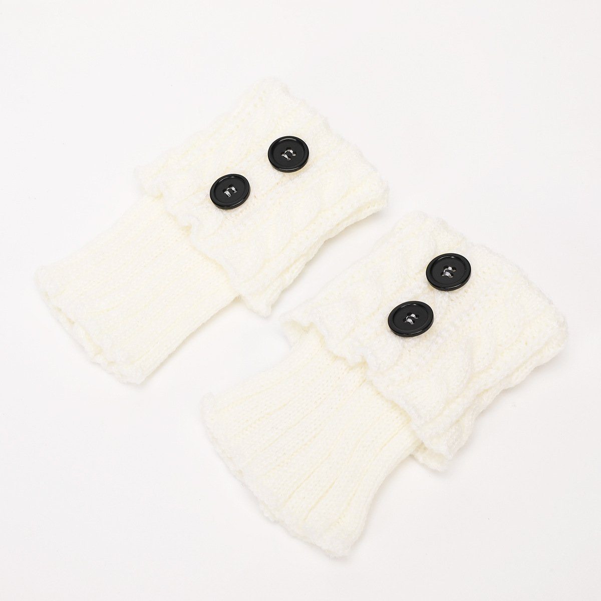 Beinstulpen Stulpen Damen Gestrickte Beinwärmer (2 paar, Socken Strümpfe Mädchen Stiefel Boot Abdeckung) Warme Winter Stricken Beinstulpen Kurze Knopf Leg Warmers