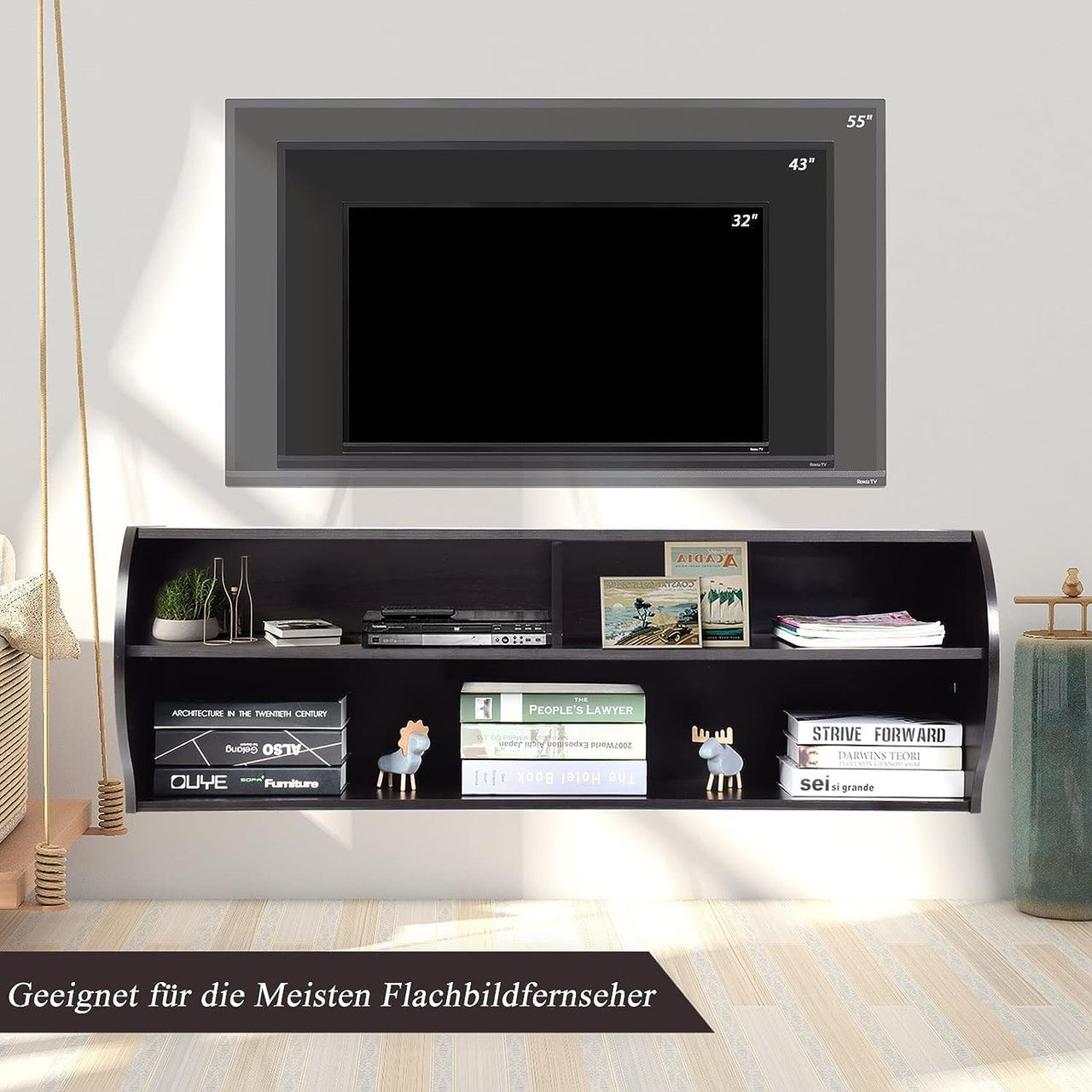 Costway COSTWAY TV Schrank hängend und freistehend