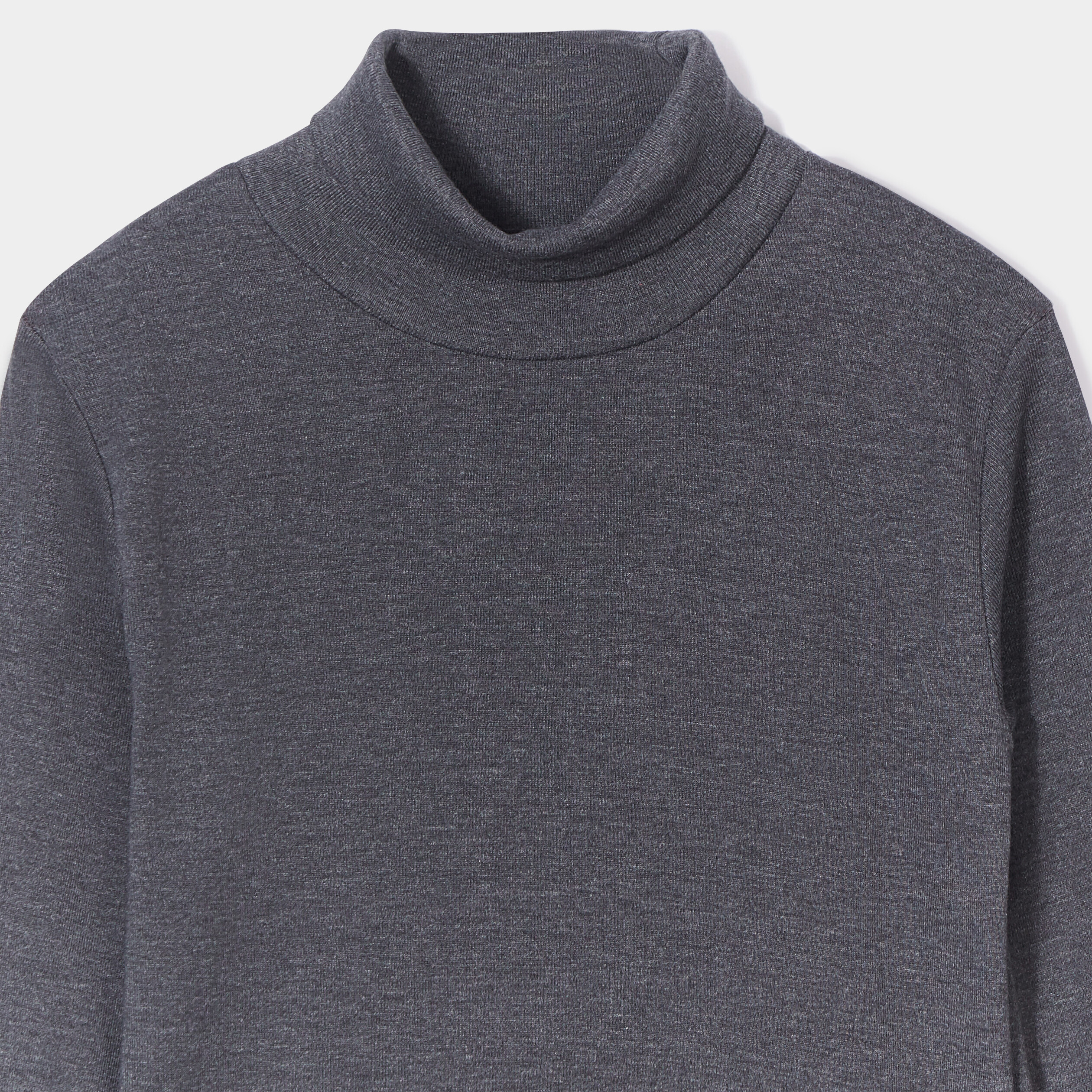 T-shirt col roulé manches longues gris foncé garçon | La Halle
