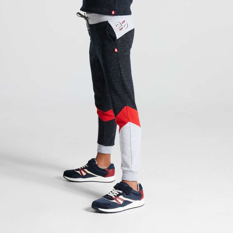 Pantalon de jogging molleton tricolore bleu garçon