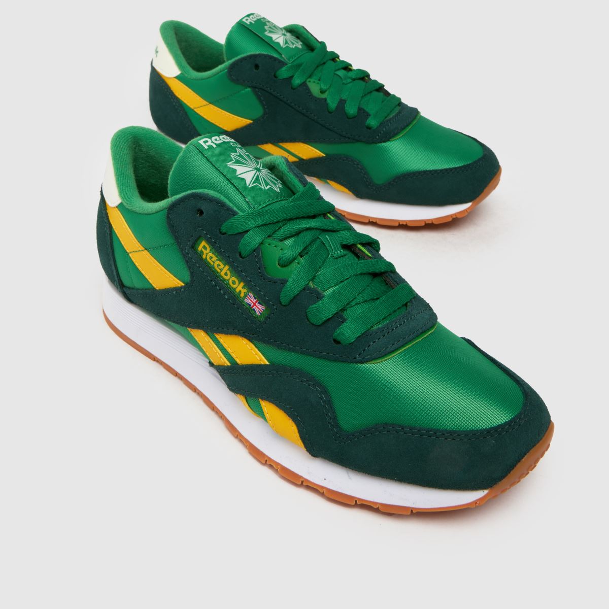 Reebok – Klassiska nylonsneakers i grönt och flerfärgat