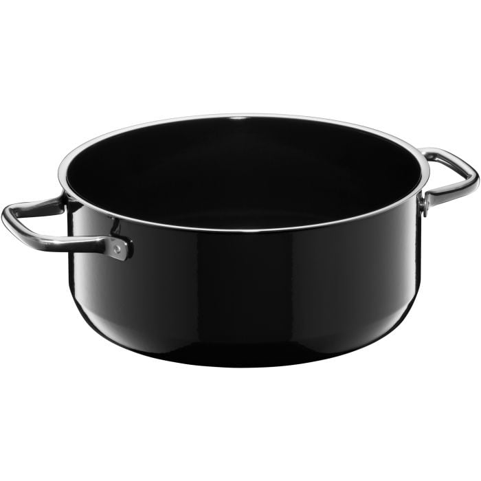 Fusiontec Compact Bratentopf mit Glasdeckel, 24 cm, Black