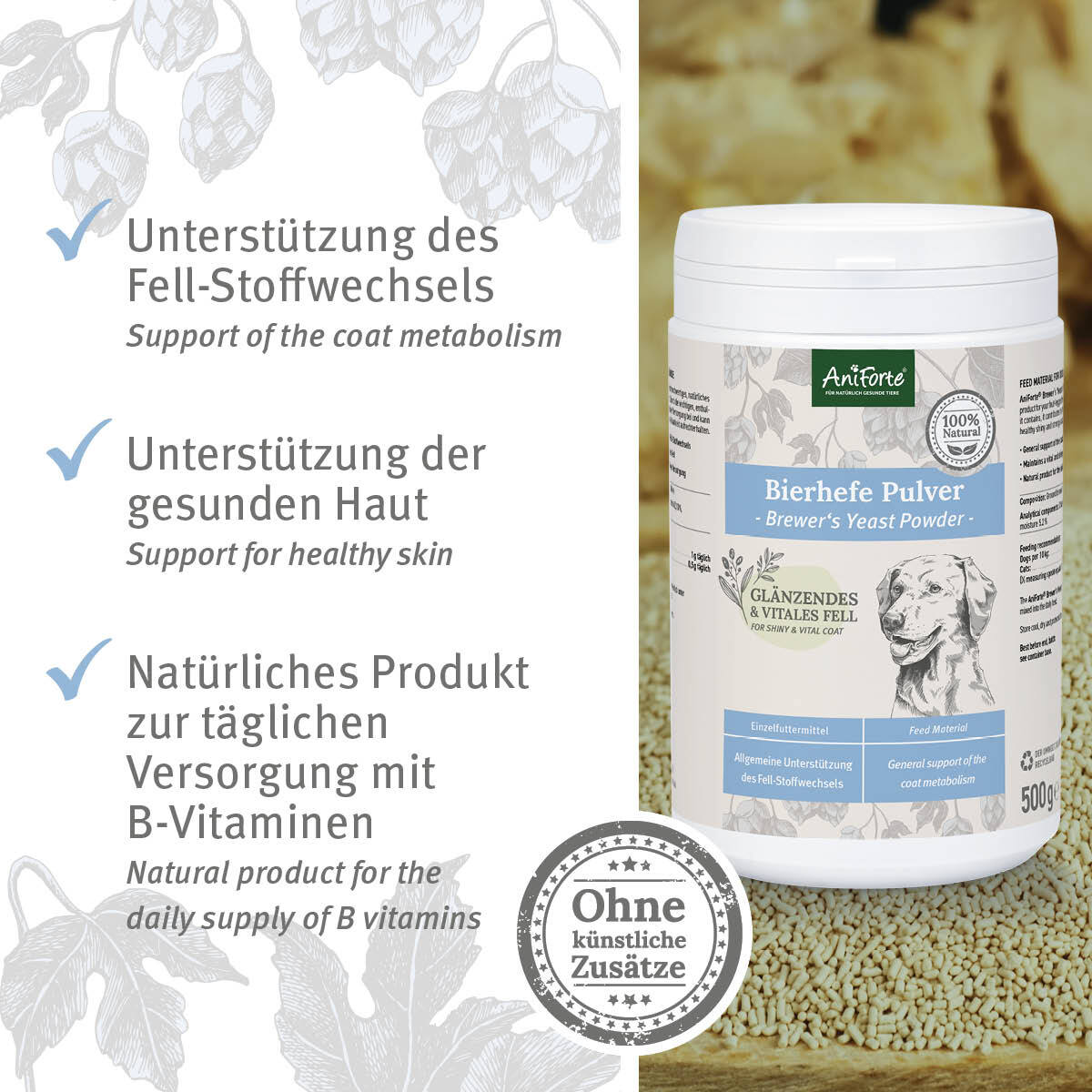 Aniforte Ergänzungsfutter & Aufzucht Aniforte Bierhefe Pulver 500g 500 g
