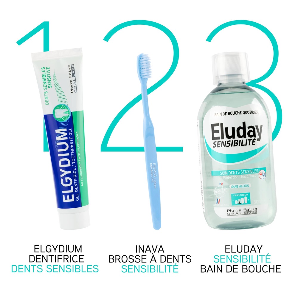 Oral Care Eluday Sensibilité - Bain de bouche quotidien soin dents sensibles 500ml Bain de Bouche