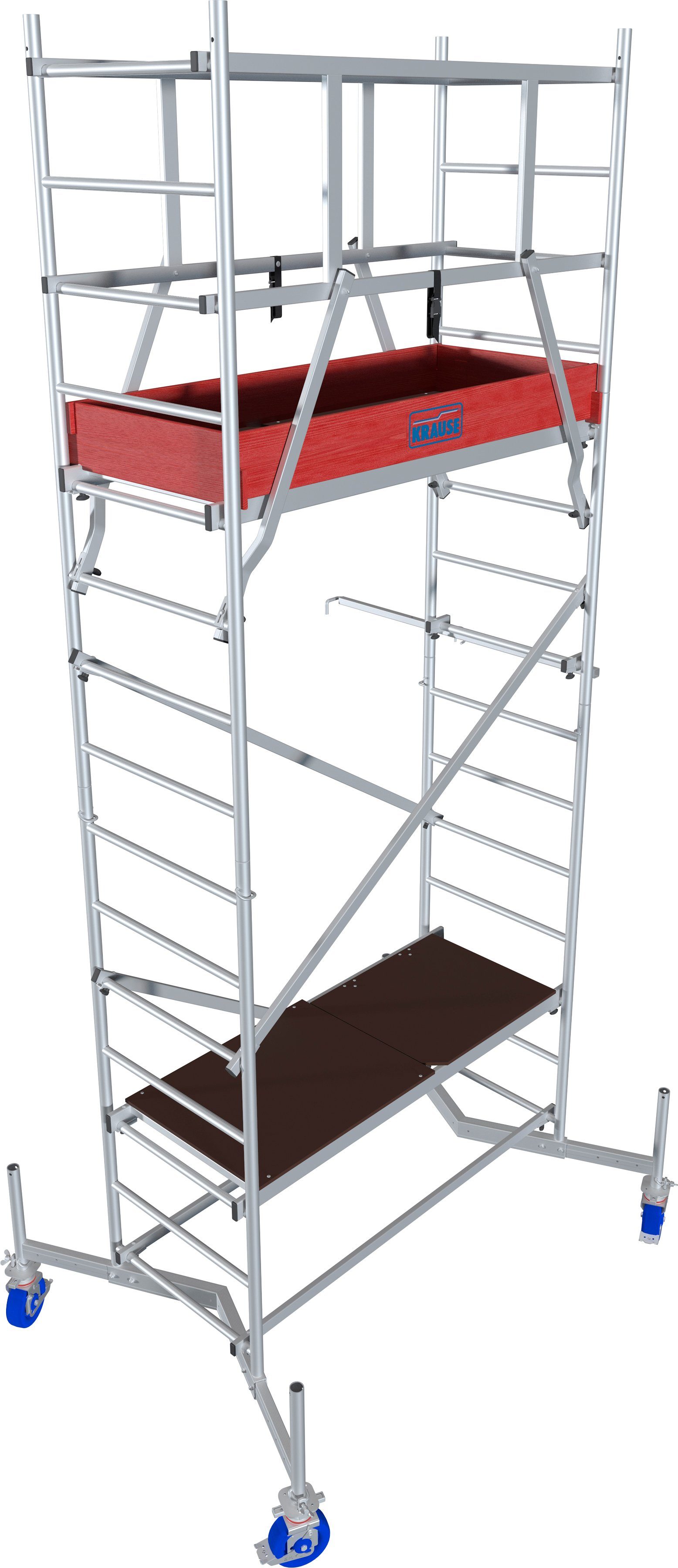 KRAUSE Arbeitsgerüst ClimTec System, (Set), Komplettgerüst, inkl. 1 Aufstockung und Fahrrollensatz