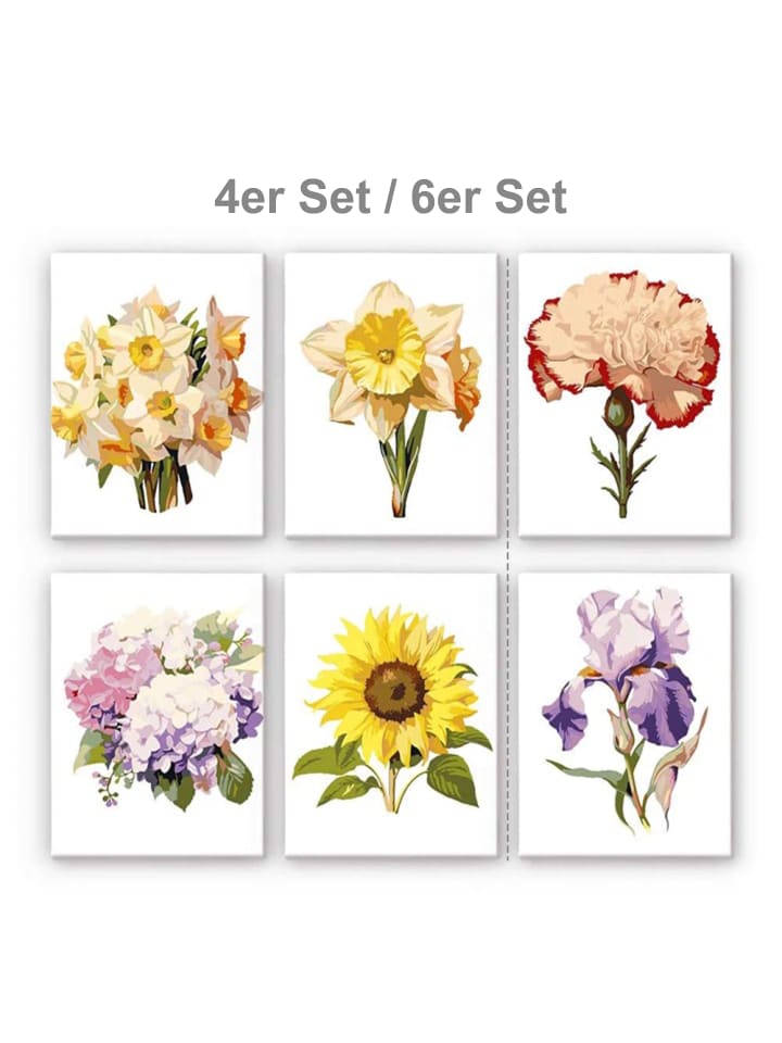 ARTNANAS Mini Malen nach Zahlen 4er/6er Set-
