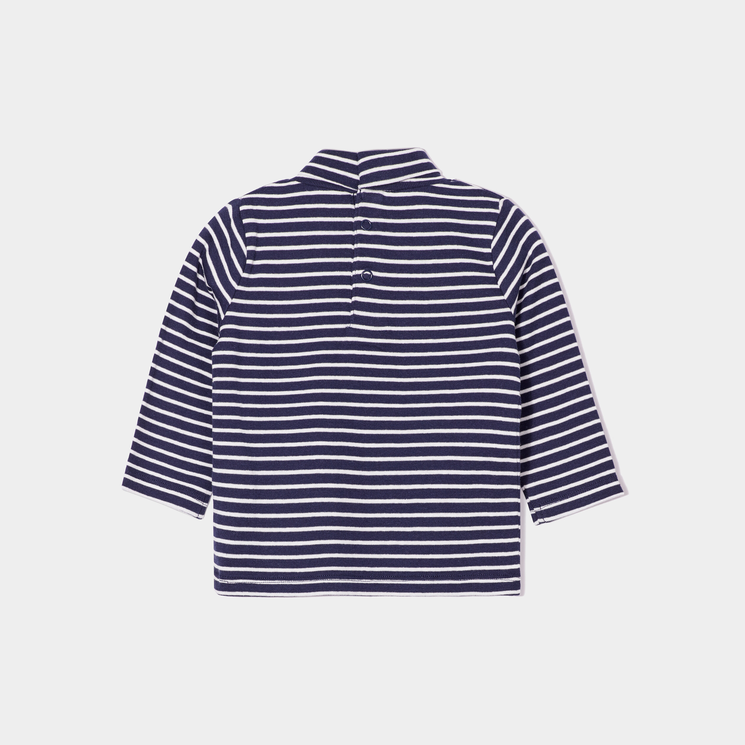 Sous-pull col roulé boutonné coton bleu marine bébé garçon | La Halle