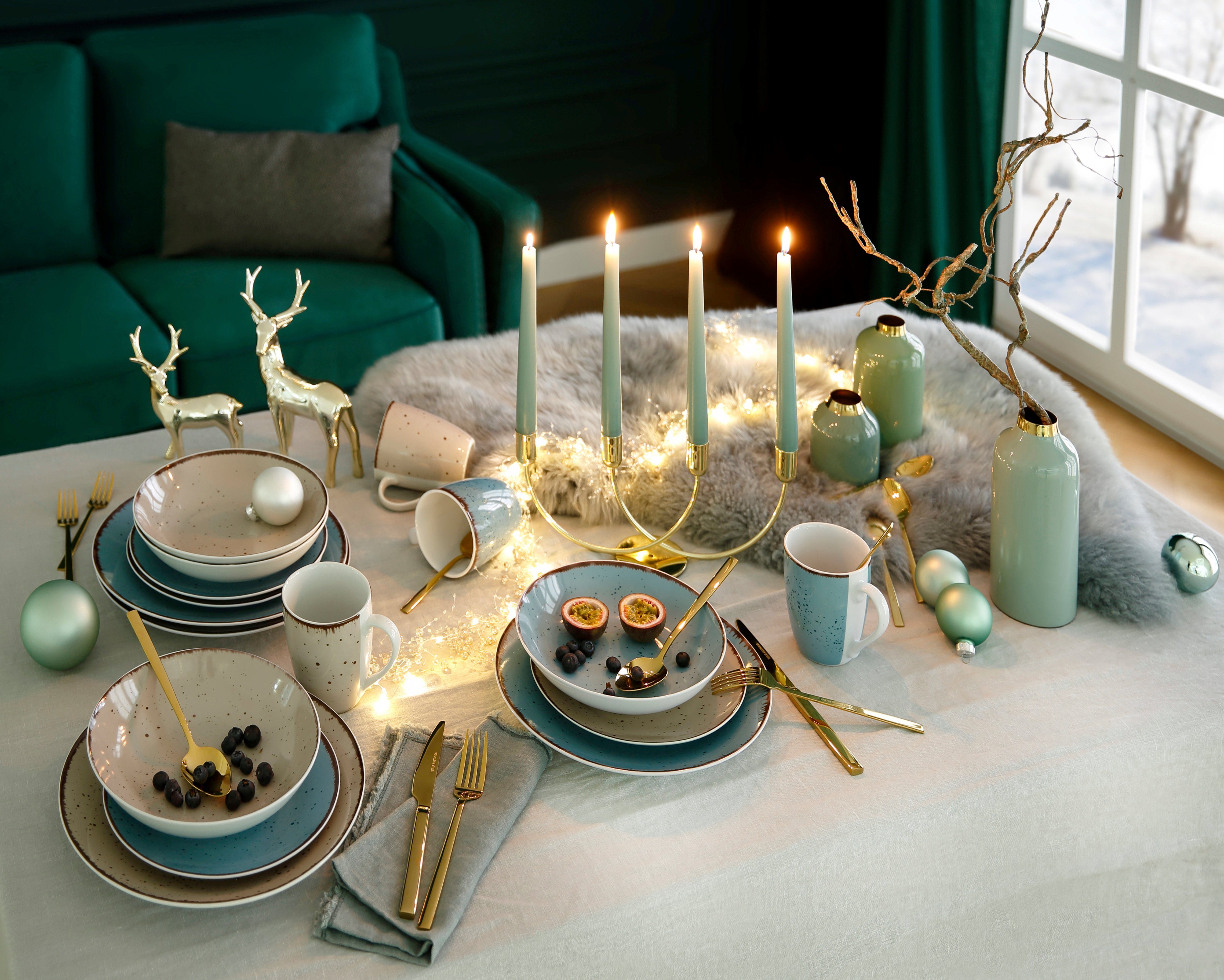 Home affaire Besteck-Set Colmar, Edelstahl 18/10, PVD gold glänzend, 30 Teile