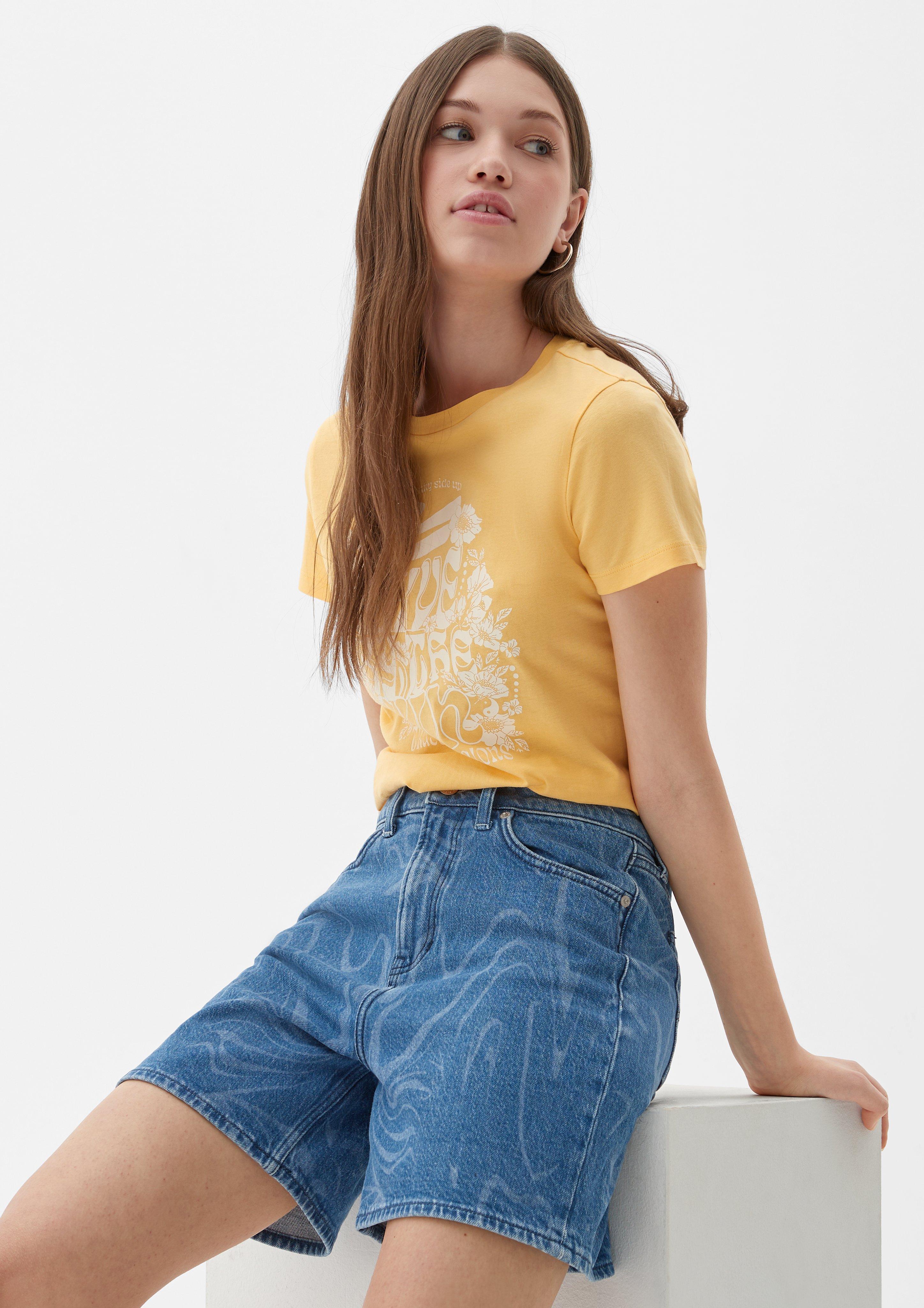 Jeans-Shorts Mom / Relaxed Fit / High Rise / Straight Leg / Allover-Muster  2131041-56Z9