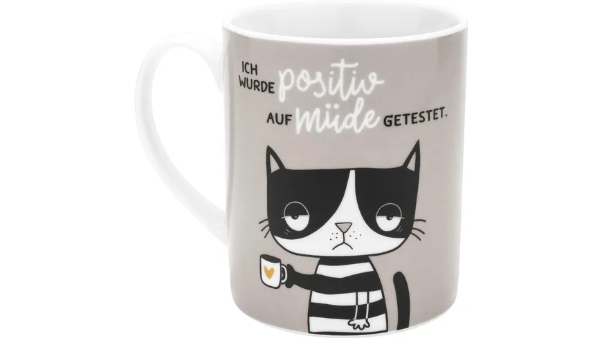 HAPPYLIFE XL-Tasse »Positiv auf müde getestet«