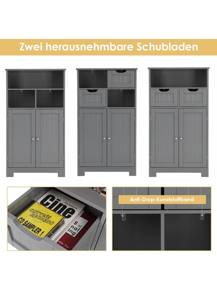 COSTWAY Badezimmerschrank in Grau günstig kaufen onesize
