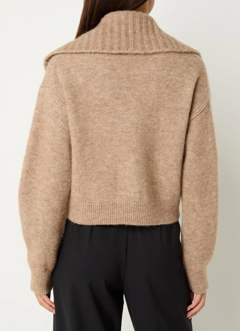 Maje  Grofgebreid vest in alpaca wolblend met opgestikte zakken