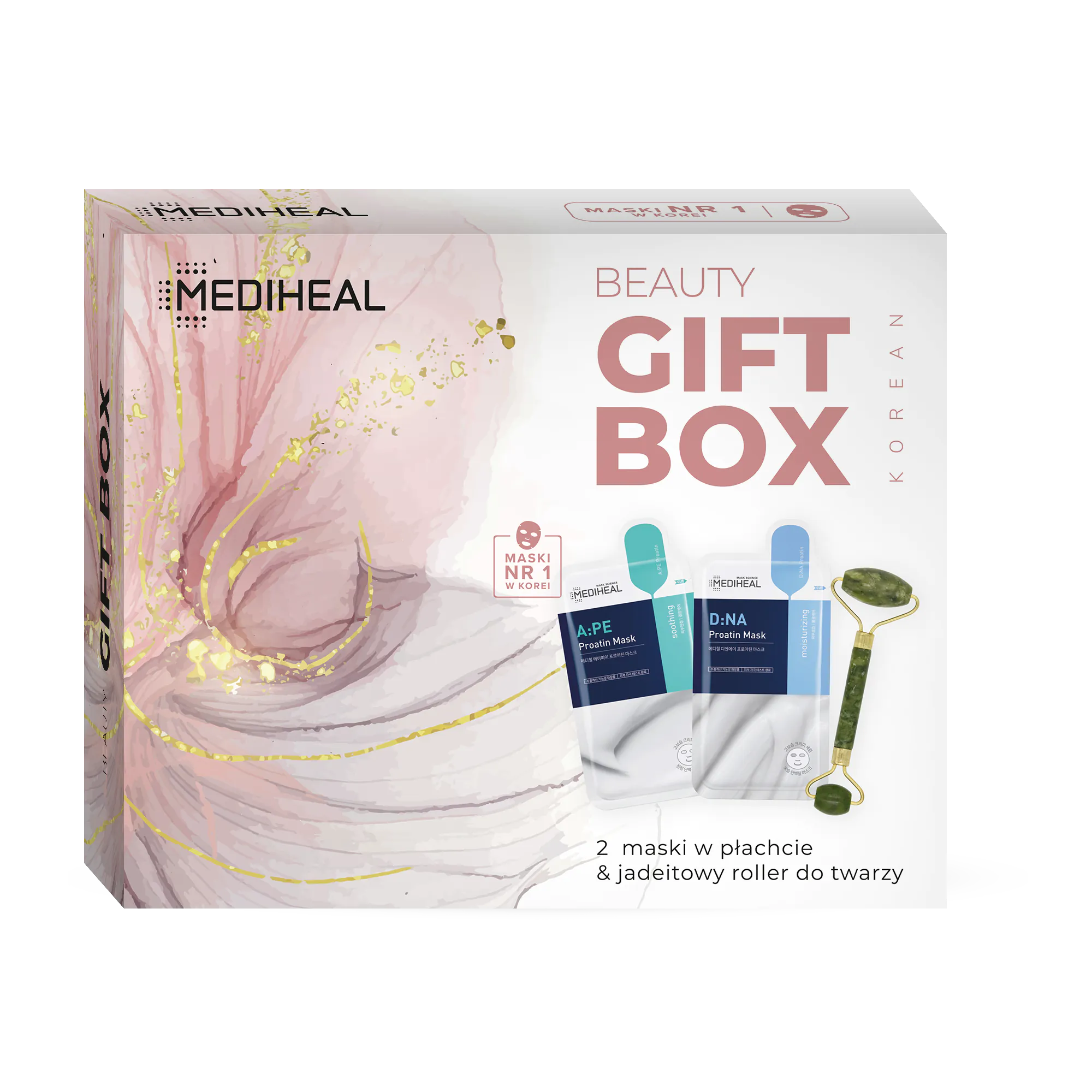 Mediheal Beauty poklon paket - 2 maske za lice + valjak od žada za masažu lica