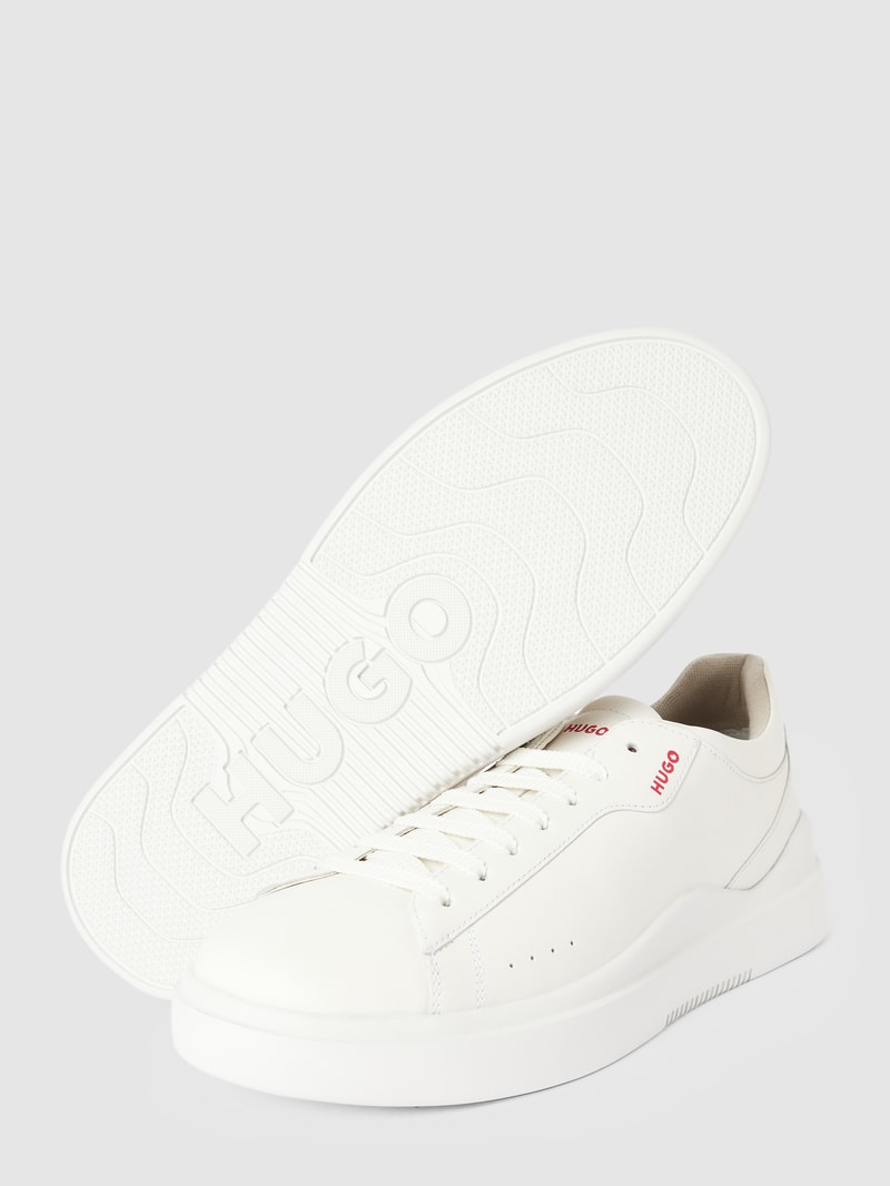 Sneaker aus Leder mit Label-Details Modell 'Blake' in weiß