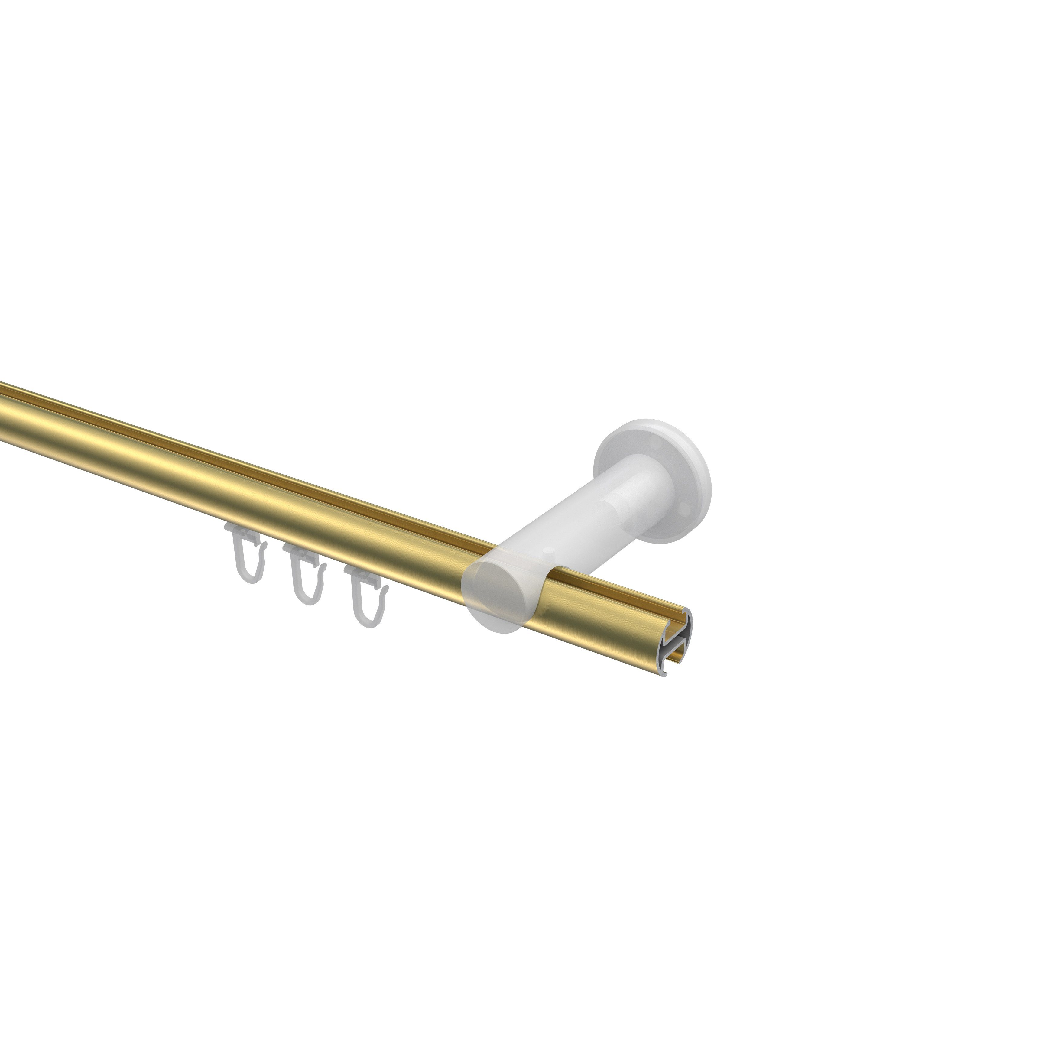 Gardinenstange Platon Santo, INTERDECO, Ø 20 mm, 1-läufig, Wandmontage, Messing-Optik